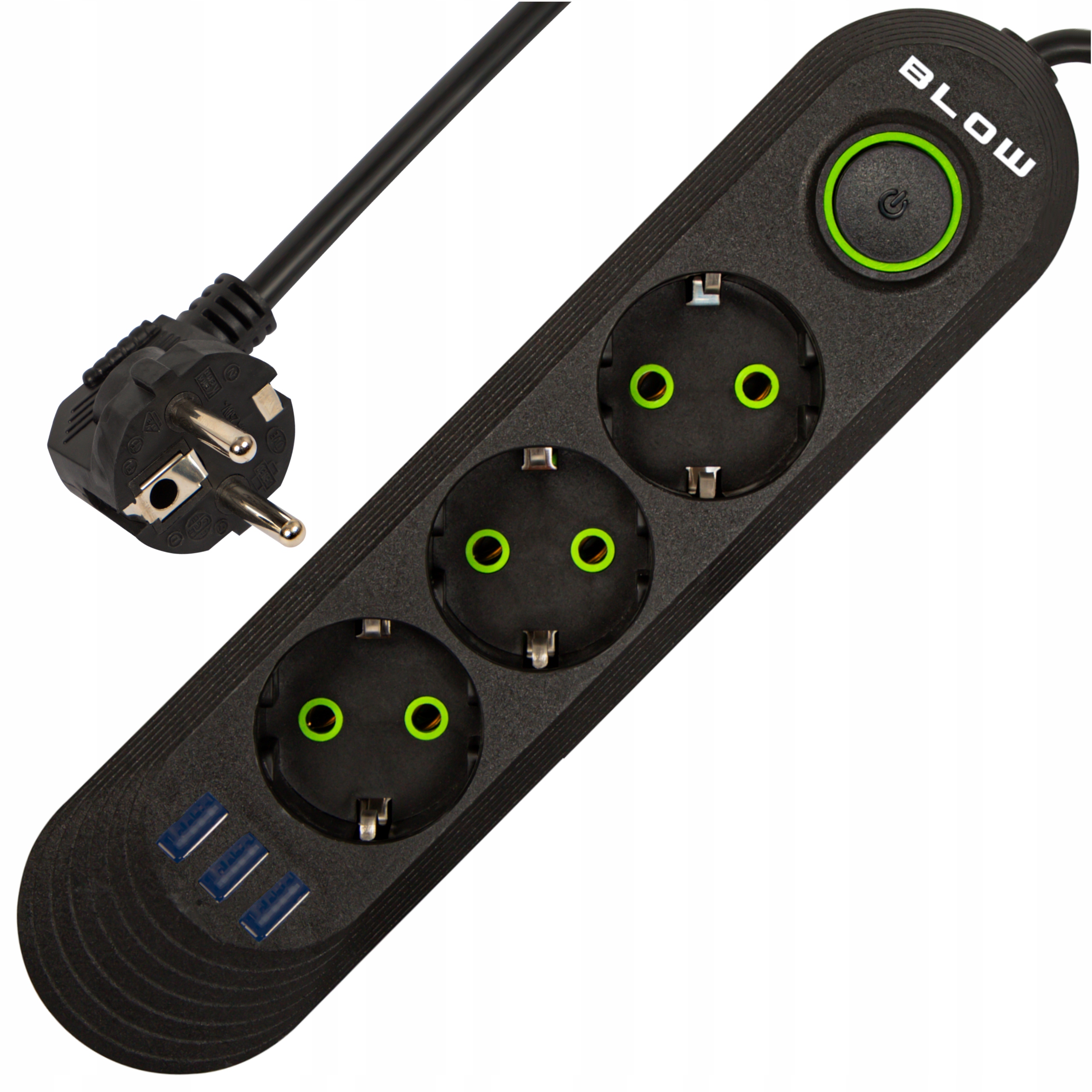 Удлинитель мощность полосы переключатель 3x USB 3 розетки 3 м