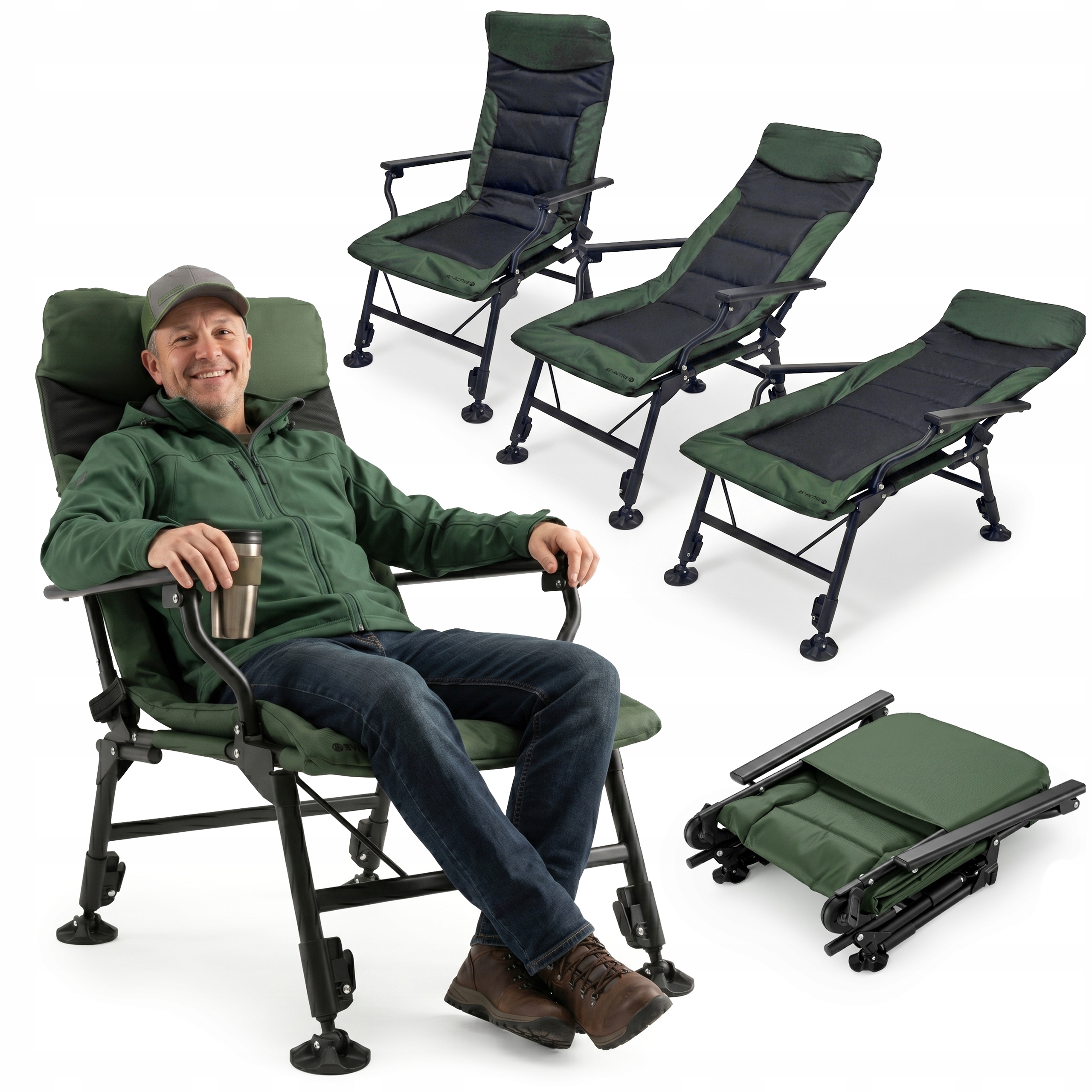 Kaprové Rybářské Křeslo Skládací Turistické Kempingové Křeslo Na Ryby