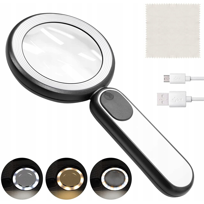 Lupa do czytania 8x z podświetleniem LED