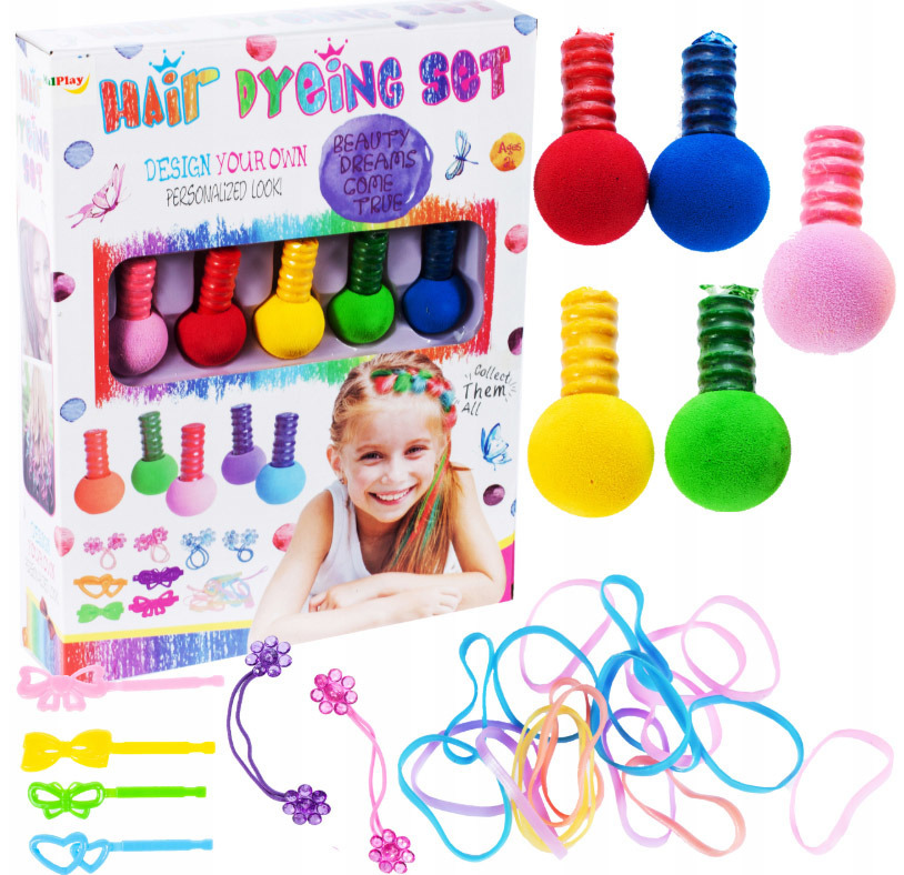 

Zestaw Farb Do Kolorowania Włosów Pasemka Gumki