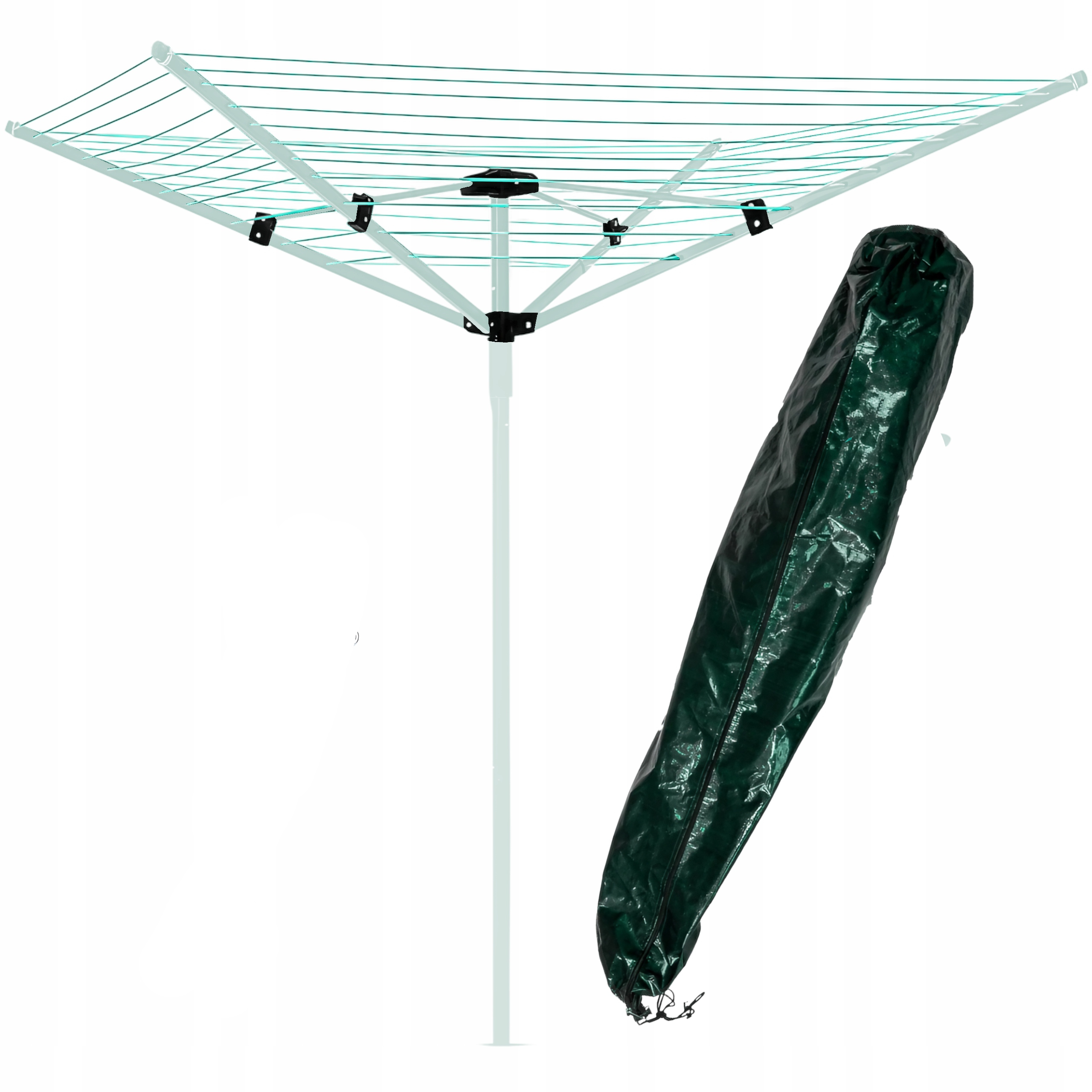 SUSZARKA OGRODOWA NA PRANIE OBROTOWA ZEWNĘTRZNA 4 RAMIONA + POKROWIEC Waga 3.5 kg