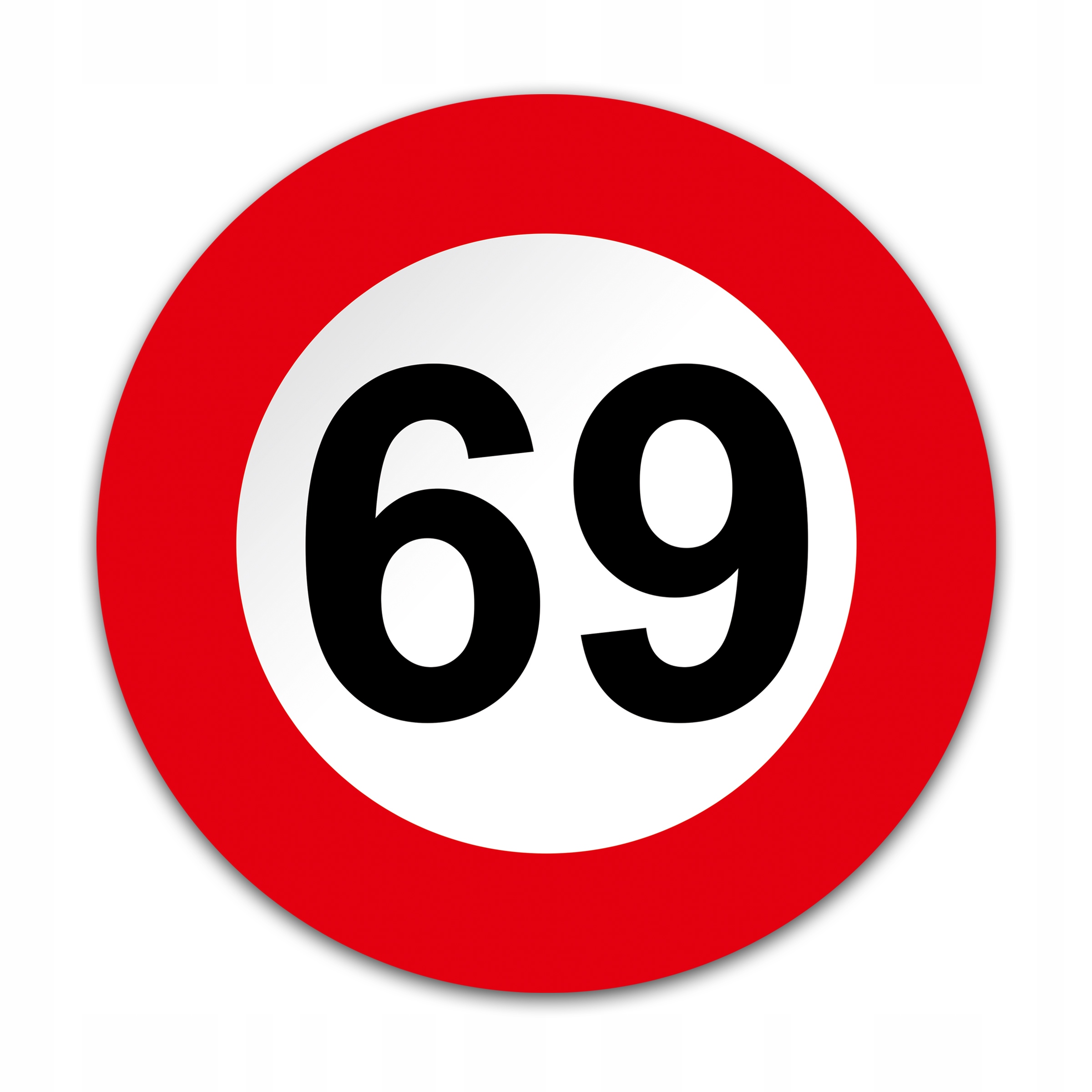 

Naklejka Odblaskowa ograniczenie prędkości 69 :-)