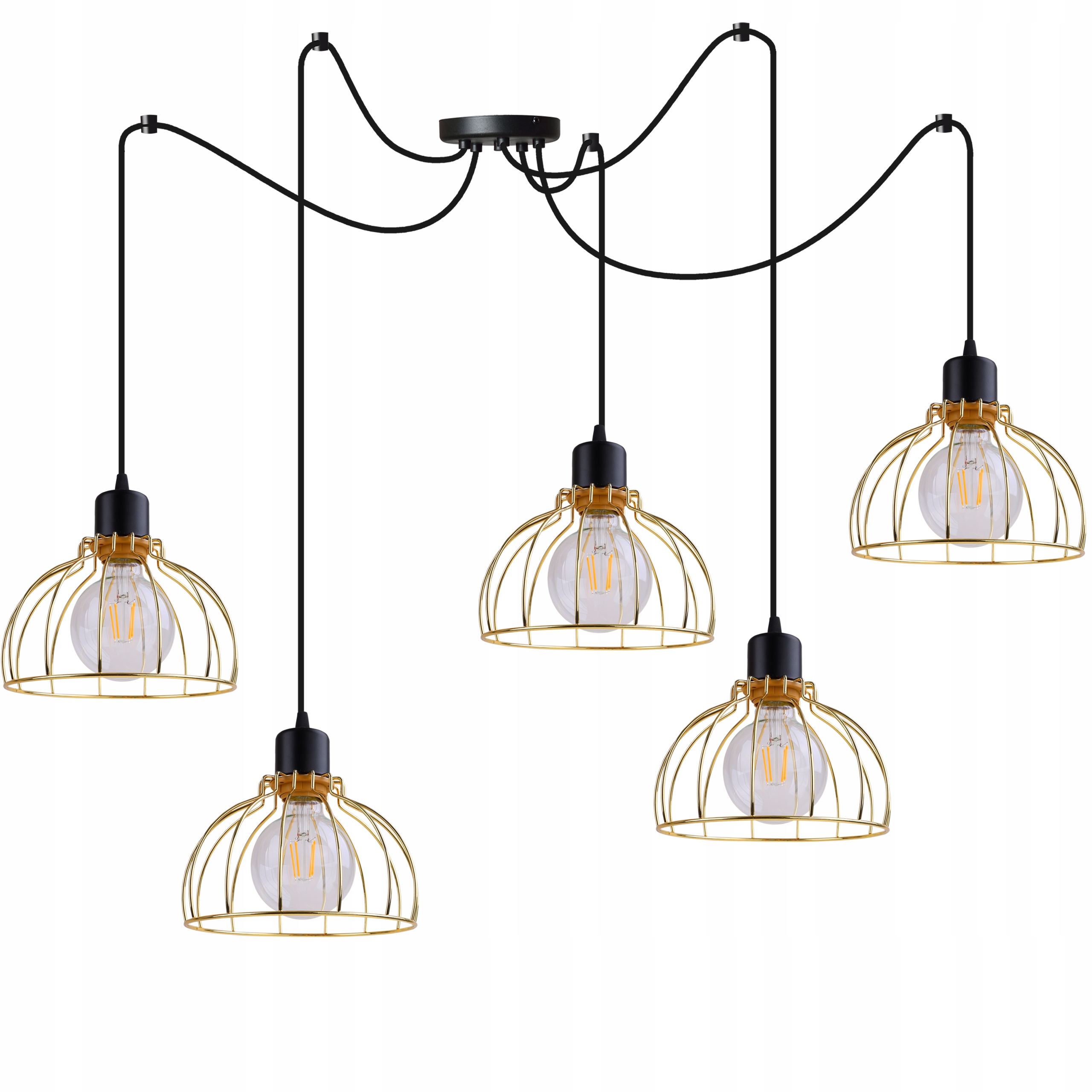 

Lampa Wisząca Sufitowa Żyrandol Złoty Pająk Loft