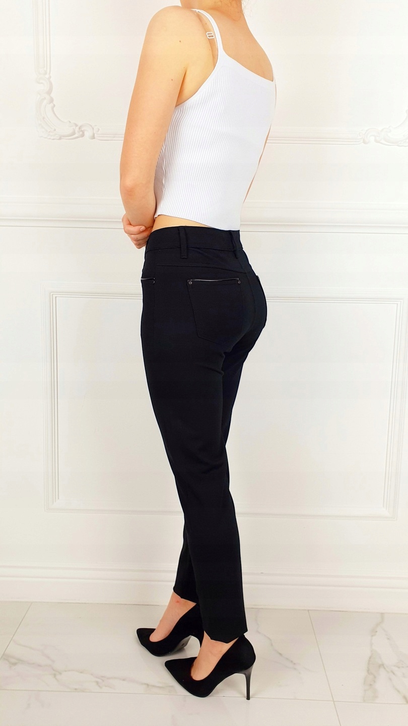 #DAMSKIE SPODNIE DOPASOWANE - MODELUJĄCE Plus Size Zapięcie zamek