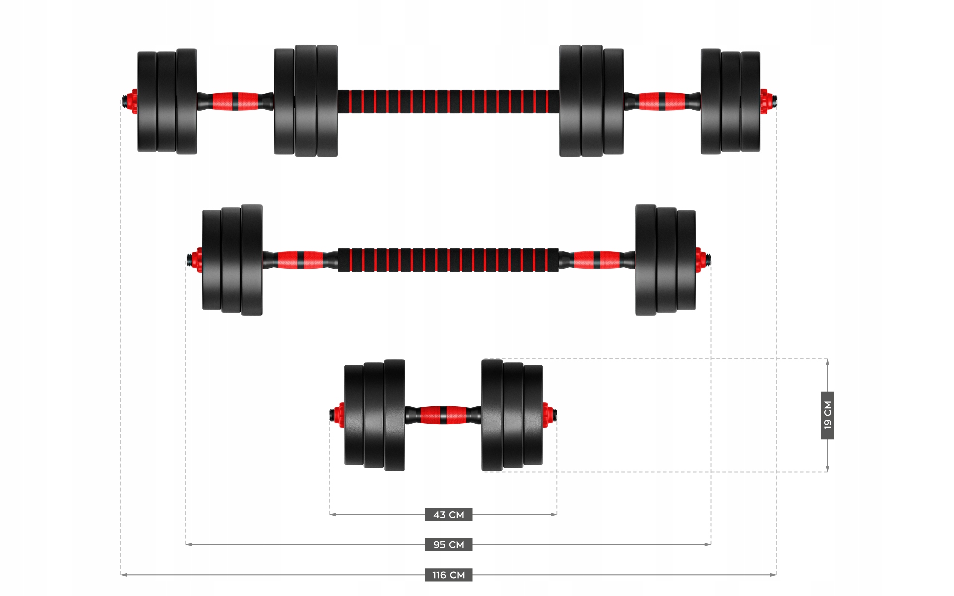 Zestaw Hantli Bitumicznych HANTLE REGULOWANE SZTANGA Athler Lion 2.0 Typ regulowane
