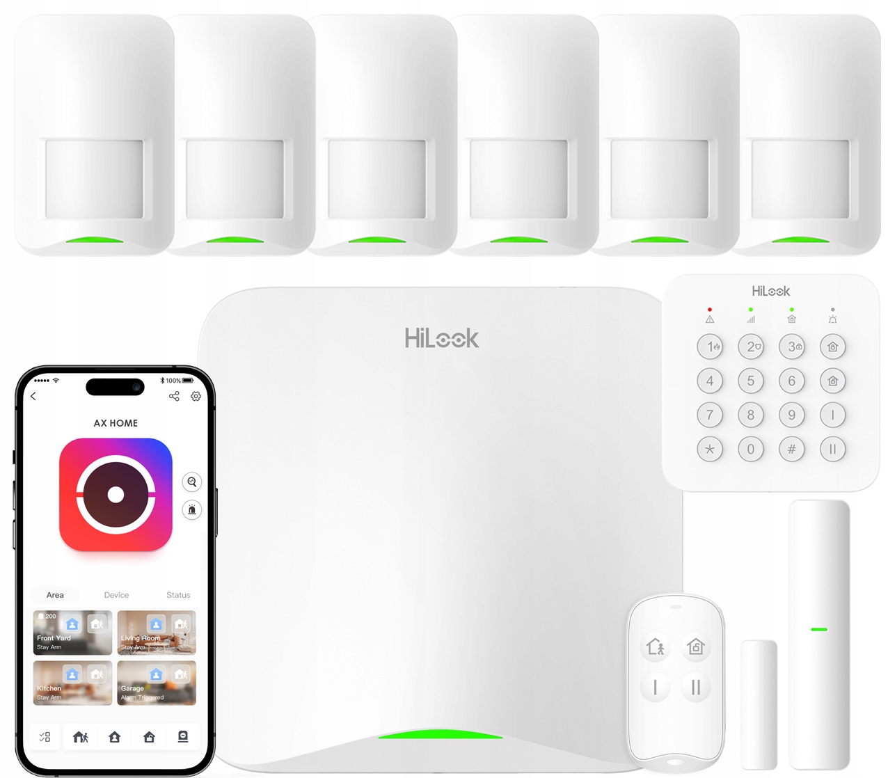 Alarmový set 6x Pir detektor Ax Home WiFi LTE/4G s manipulátorom Hilook