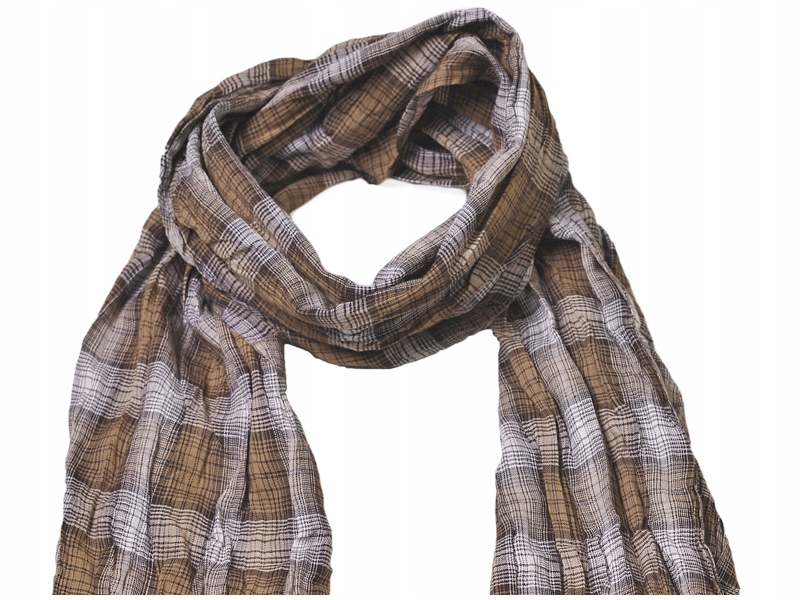 

Bawełniany 100% Szalik Męski Kratka Duży Greg bw1