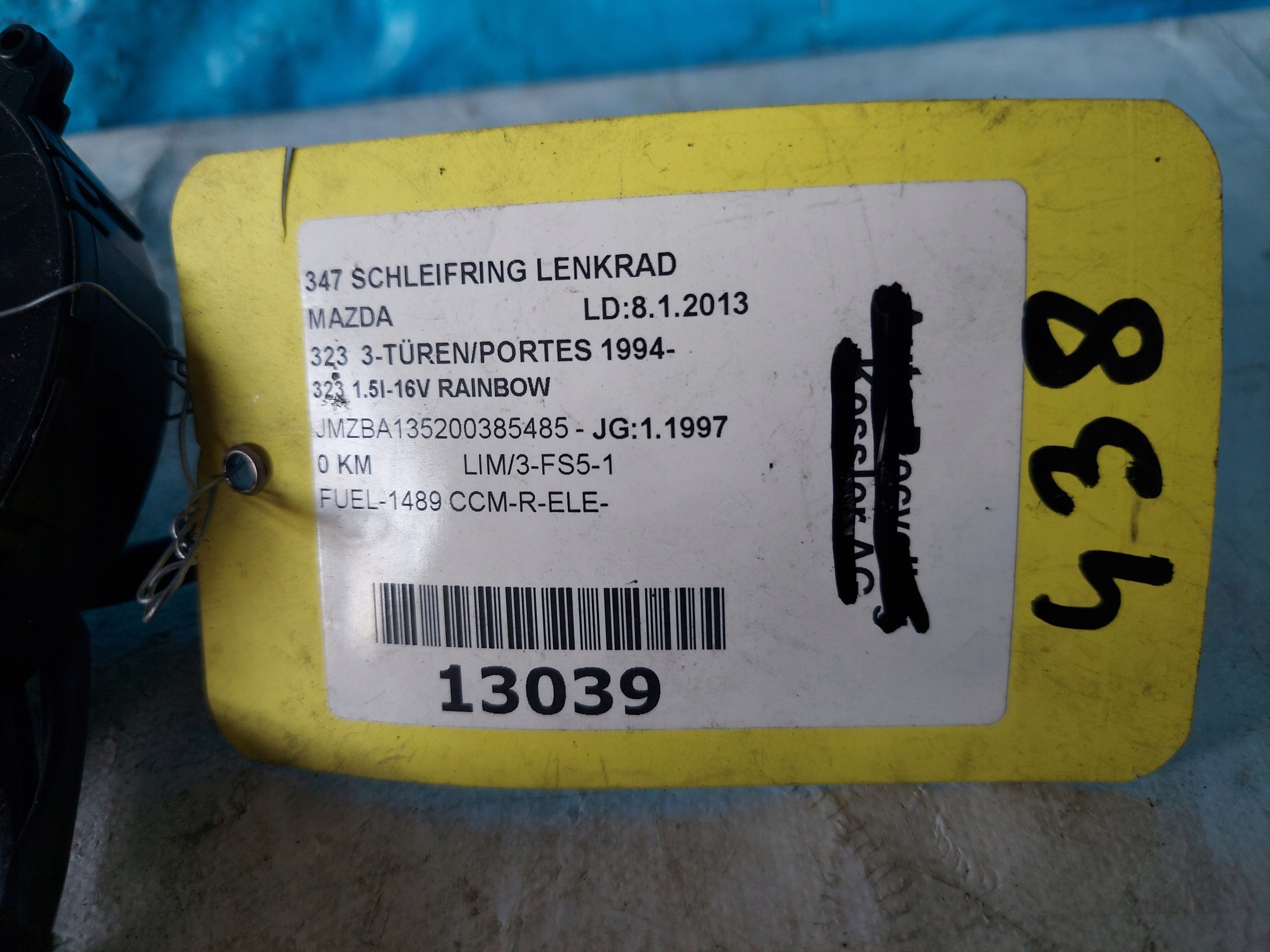 ring airbag MAZDA 323 F 1997 R