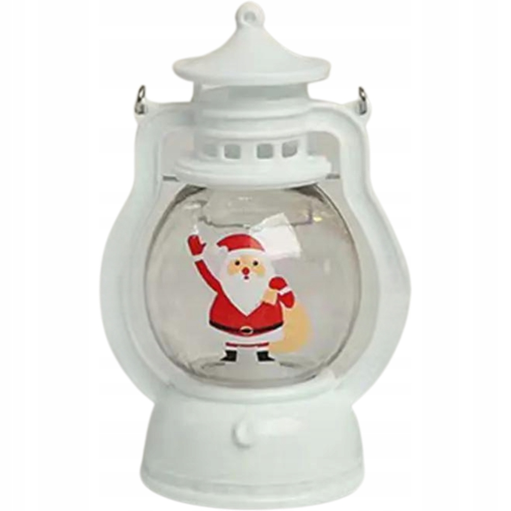 LAMPION LED 12,6 CM ŚWIECZNIK ŚWIĘTY MIKOŁAJ DEKORACJA ŚWIĄTECZNA LATARENKA