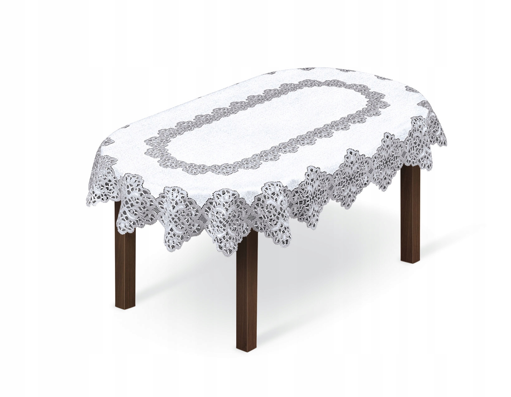 OBRUS ŻAKARDOWY OWAL NATURA/SZARY 24748 100x150CM