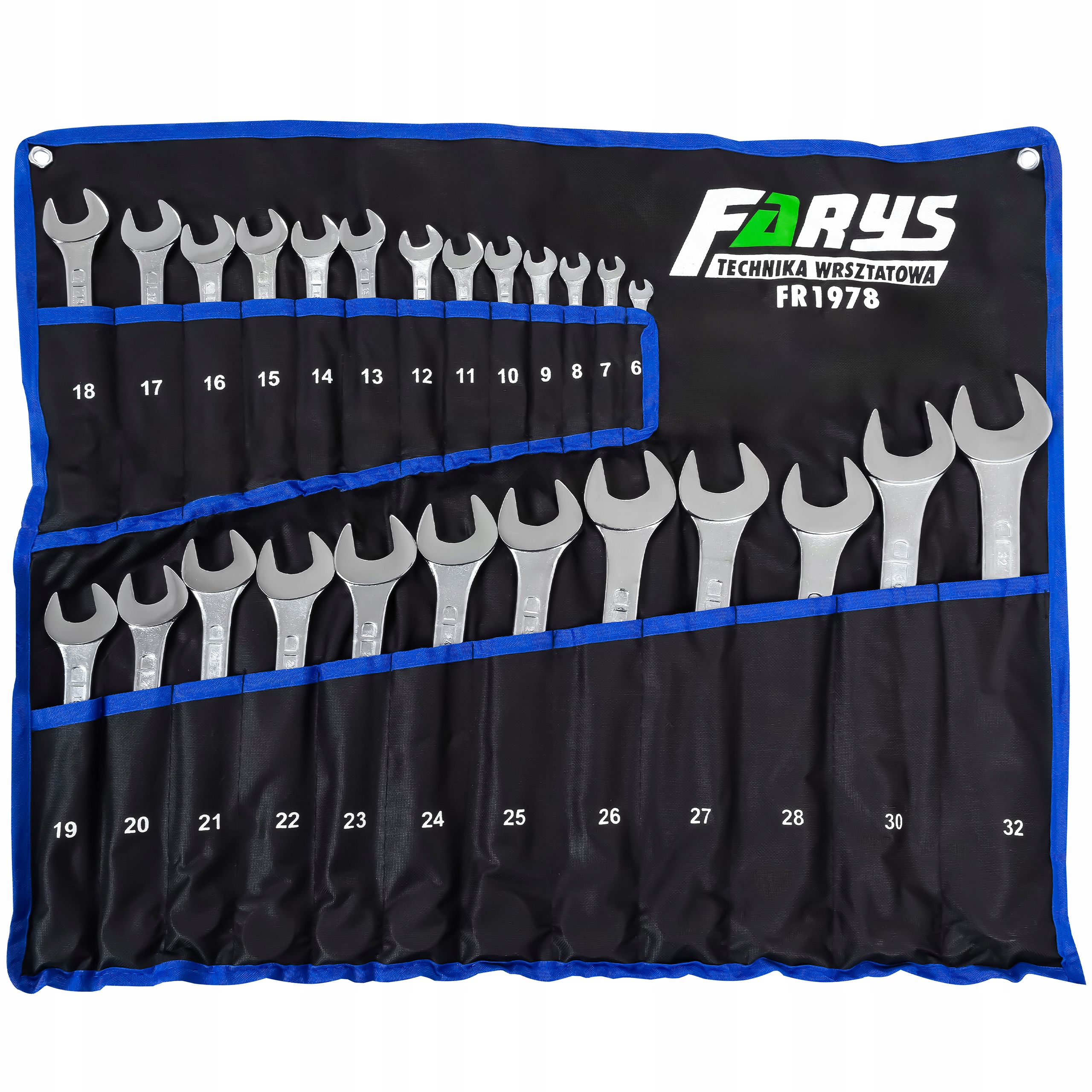 Zestaw Kluczy Płasko-Oczkowych 6-32mm 25szt w Etui Mocne Duży Komplet Farys