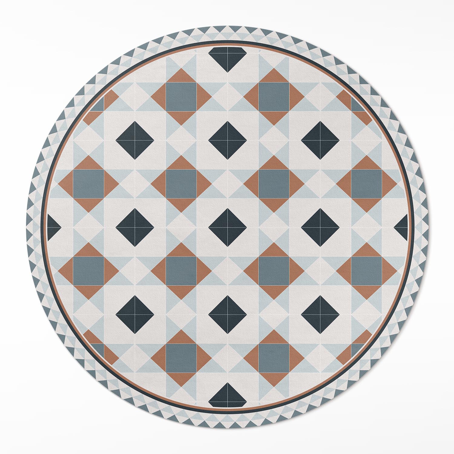 Kulatý vinylový Koberec Běhoun Rozměr ⌀ 90 cm Geometrická mozaika krásné dlaždice