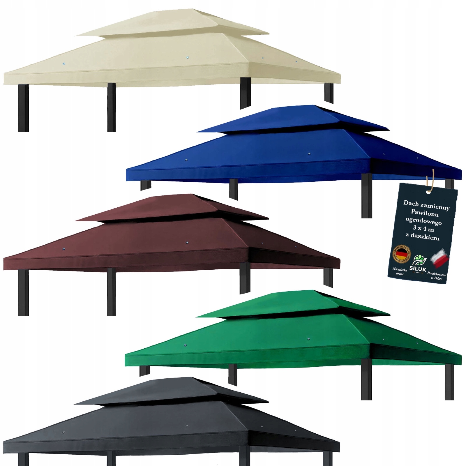 Dach Poszycie Pawilon 4x3m Wodoodporny M5Beżowy