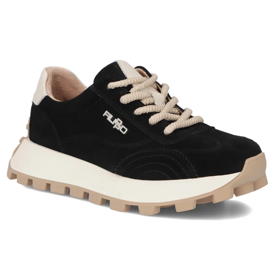 Kožené polobotky tenisky na platformě černé Filippo DP7498 38