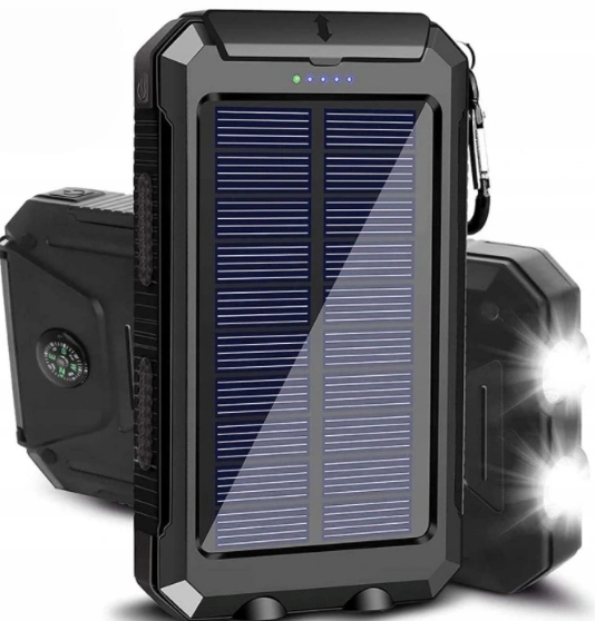 

Mocny Pancerny Powerbank Solarny Turystyczny 20000