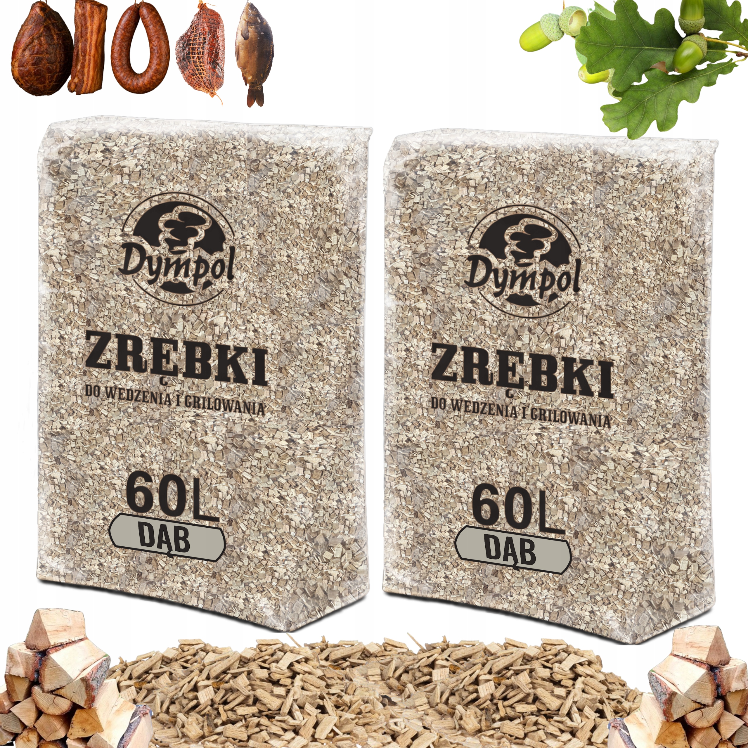 Štěpky Dub pro generátor kouře v udírně Kl 02, 60 litrů/15 kg x 2 ks