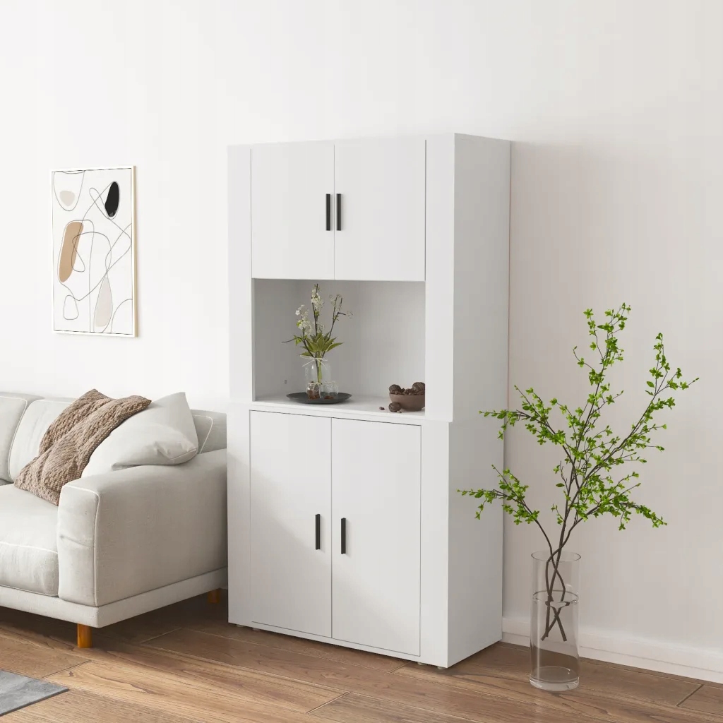 vidaXL Skříň highboard bílá kompozitní dřevo