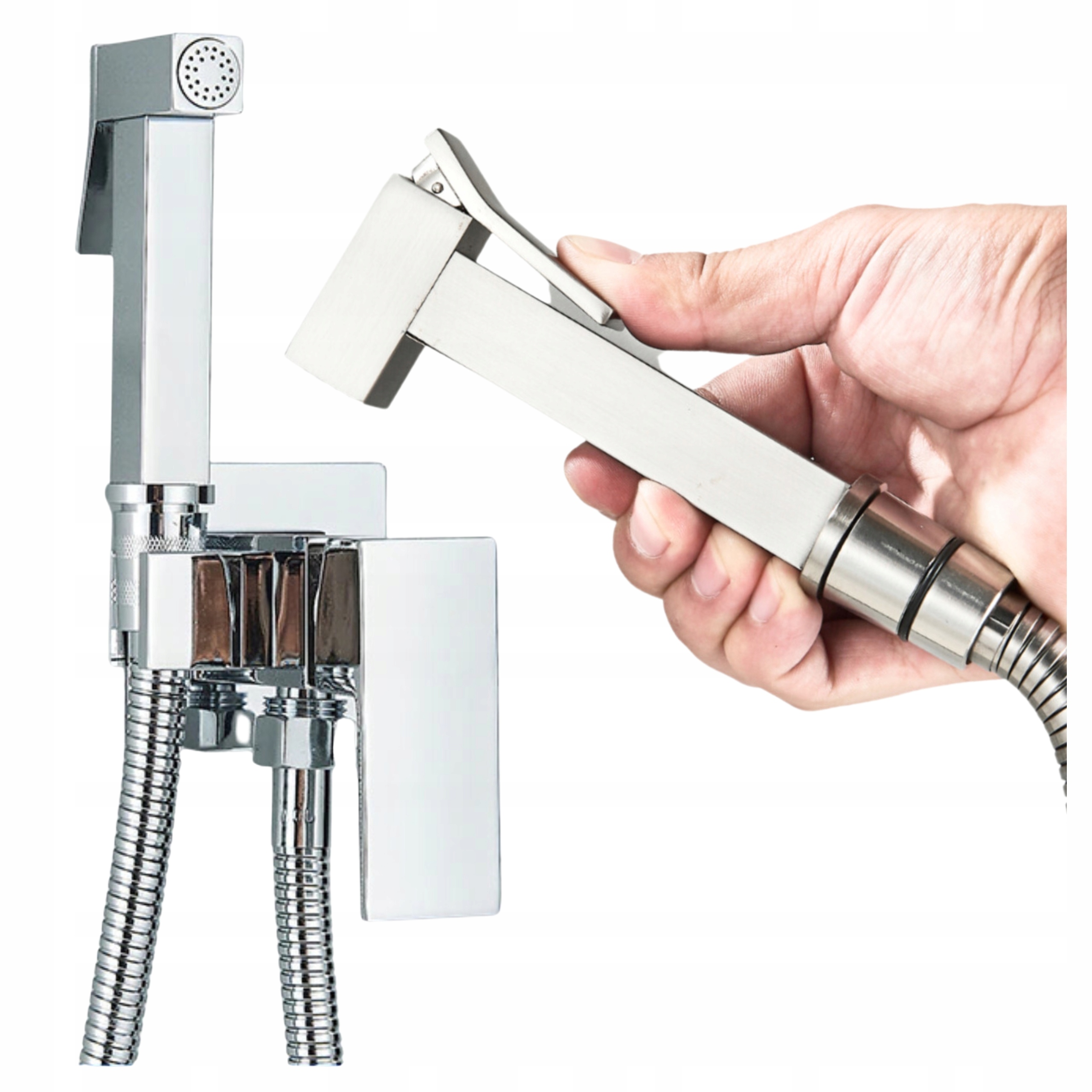 Bidetka Strieborná Chrómová Bidet Na Umývanie Zadočku, Sprcha Na Wc, Regulácia Teploty