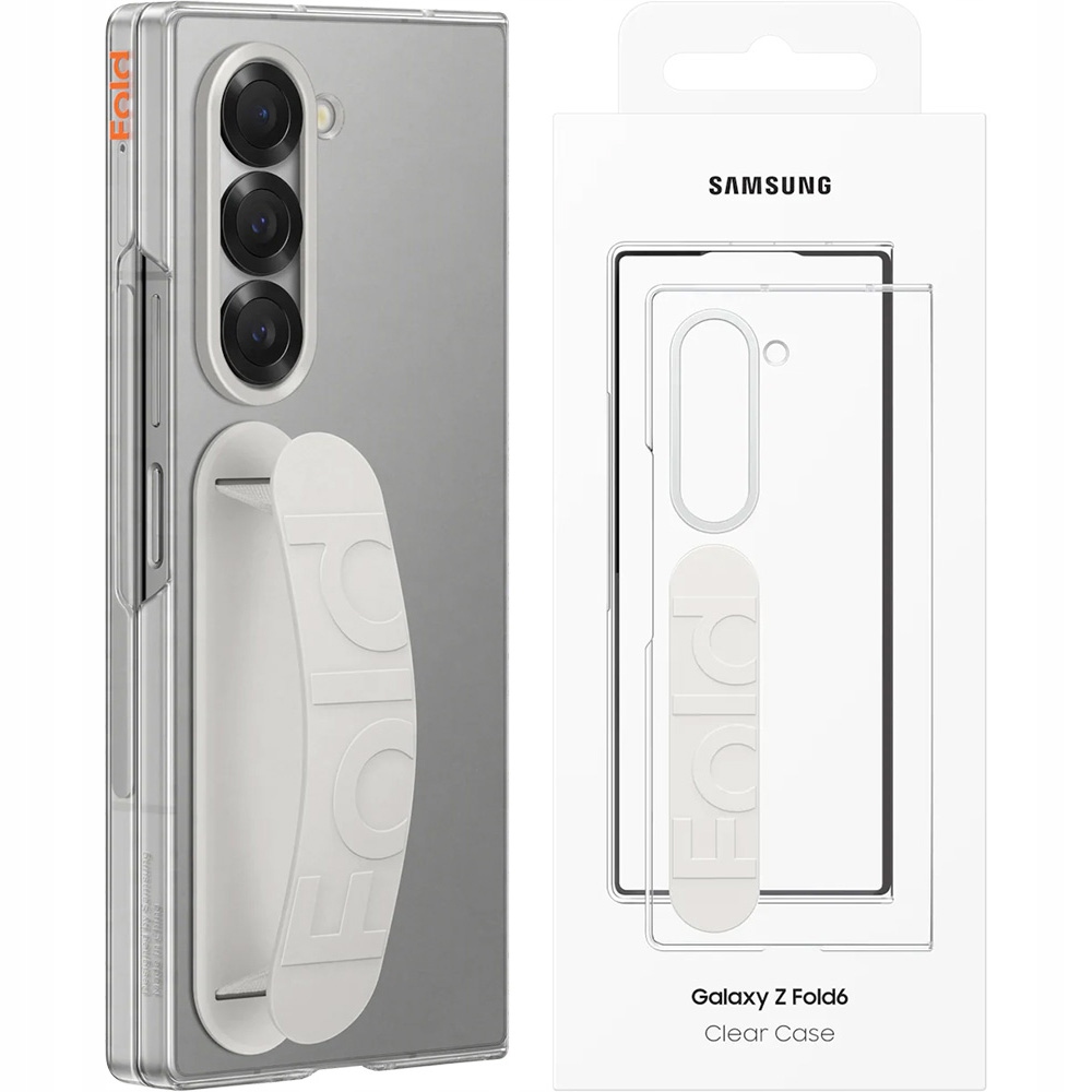 Przezroczyste etui Samsung do Galaxy Z Fold6, wytrzymały futerał z uchwytem