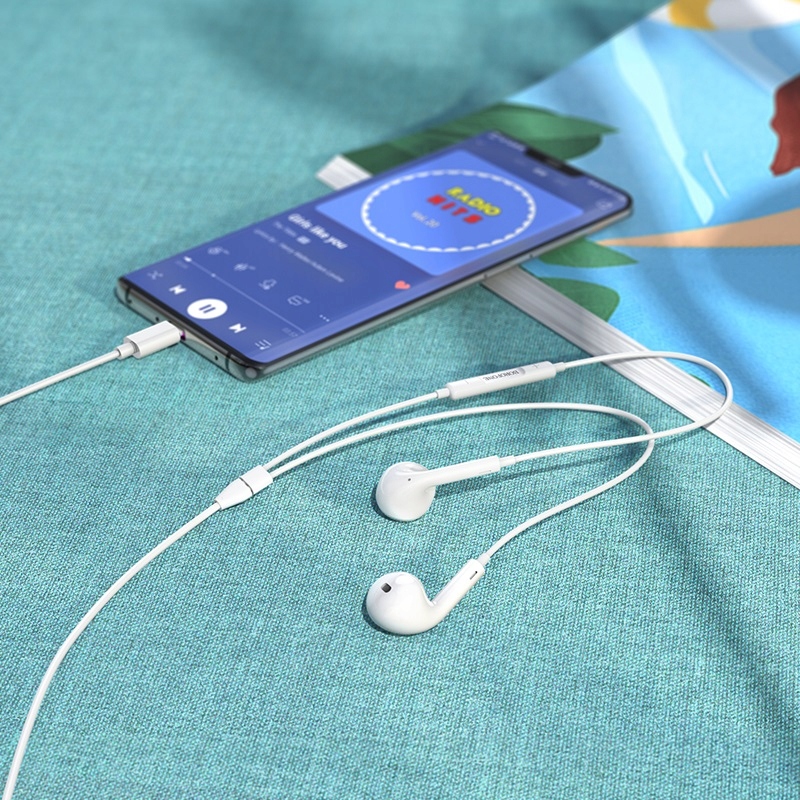 BOROFONE BM30 Słuchawki audio USB Typ C DAC 1.2m Kolor dominujący biały