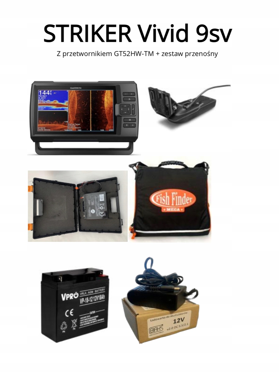 Echosonda Garmin Striker Vivid 9sv z GT52HW Zestaw
