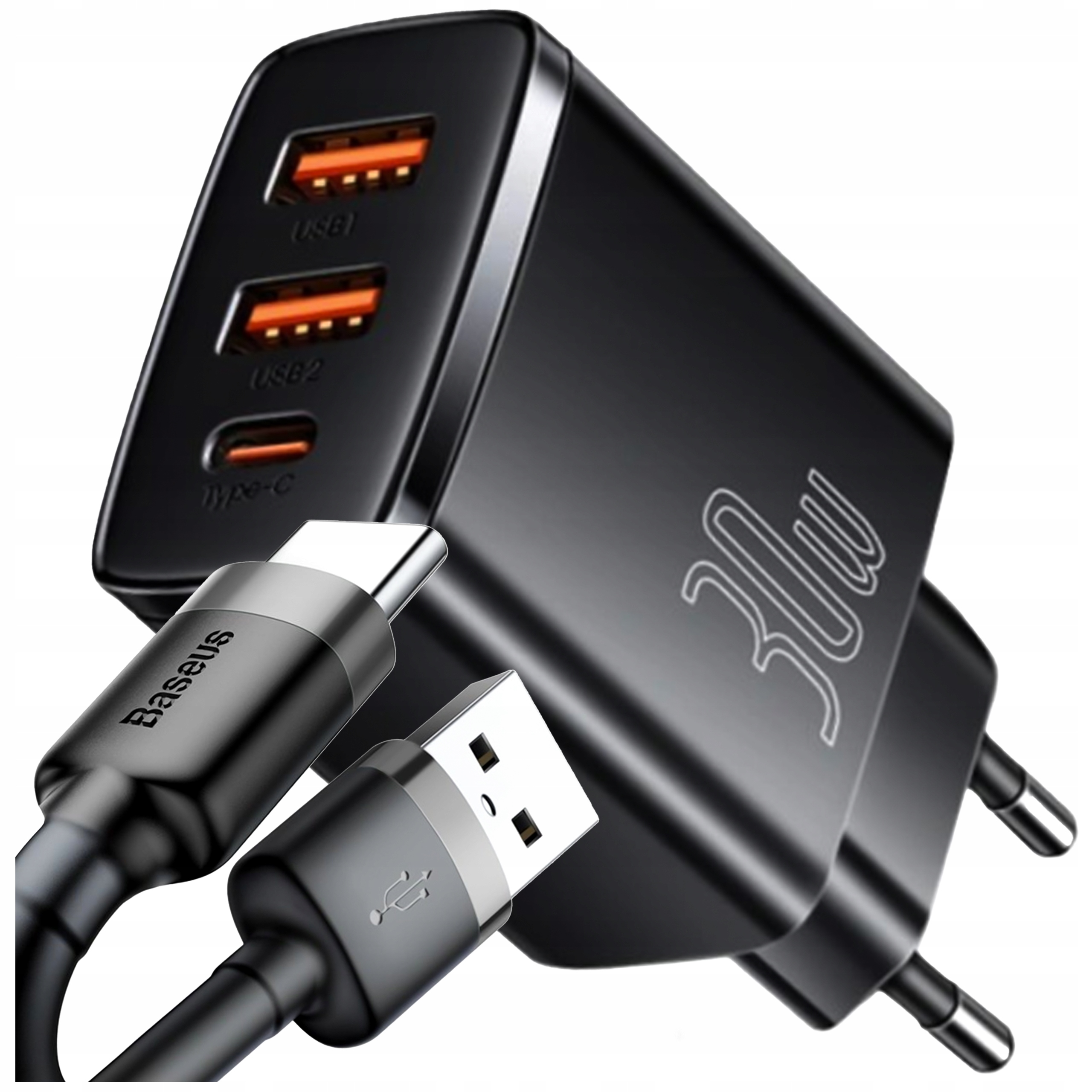 Nabíječka Baseus Pro Telefon 2x Usb Usb-c 30W 3A Pd Qc Kabel Usb-usb-c 2M