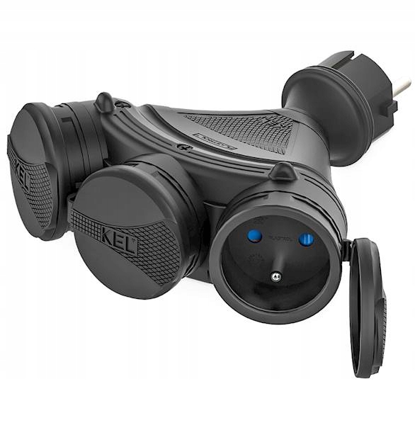 

Rozgałęźnik Wtyczkowy Gniazdo Czarne IP54 W-01154