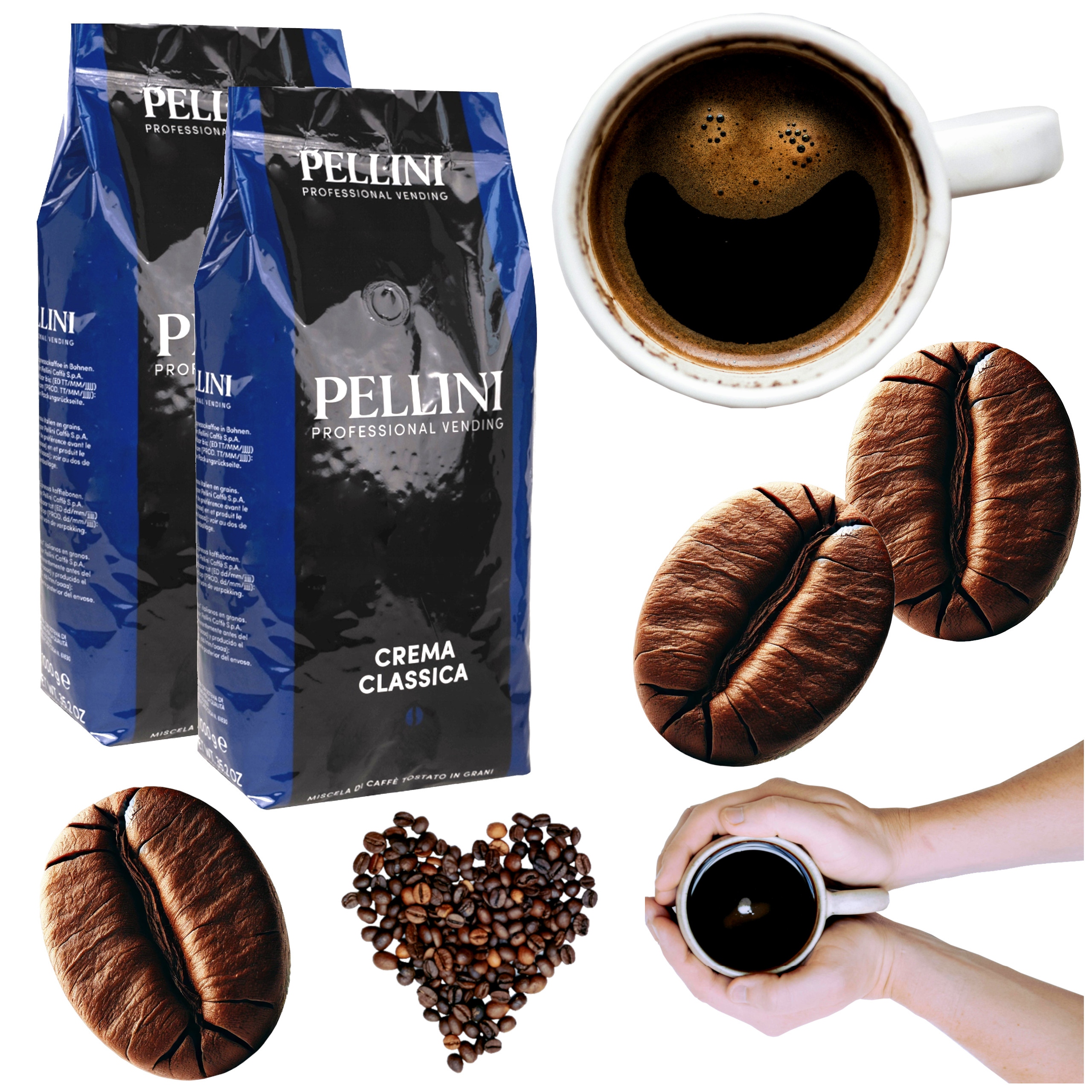 Kawa ziarnista 1 kg palona mieszana Pellini Crema Classica do ekspresu 2 op