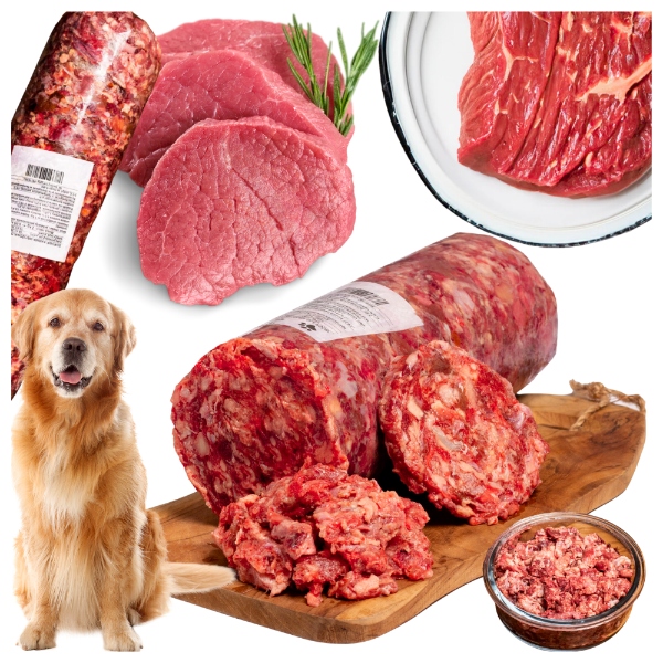 Karma dla Psa Mięso Mrożone Wołowe 100% Bez Kości Baton Surowe As 10kg Barf
