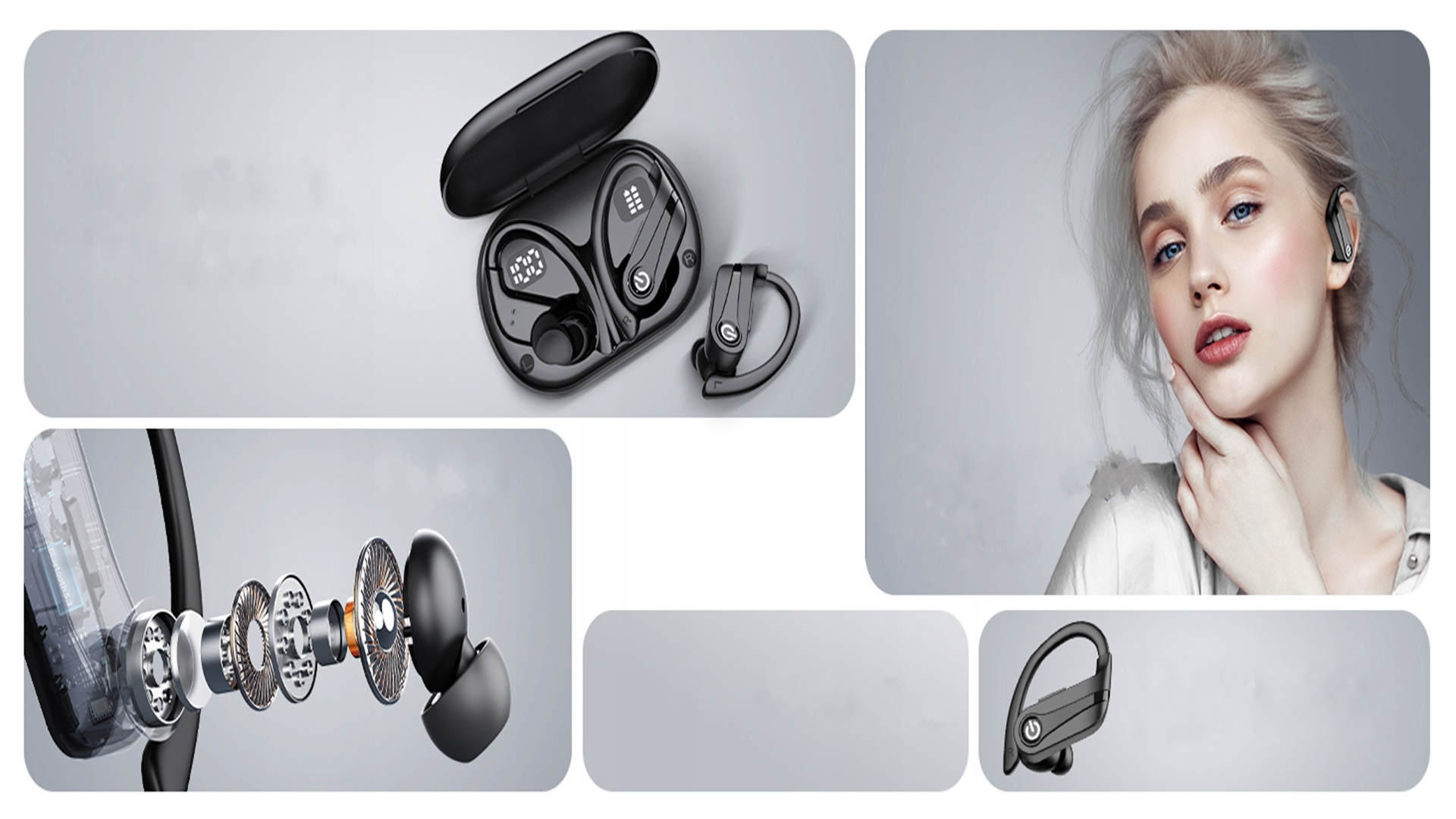 SŁUCHAWKI BEZPRZEWODOWE BLUETOOTH 5.3 PRO SPORTOWE DOUSZNE TWS + POWERBANK Rodzaj słuchawek douszne