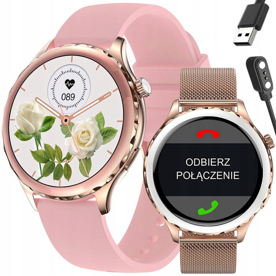 Dámsky Smartwatch Rubicon RNCF02 Vykonávanie Hovorov, Doplnková Páska (s