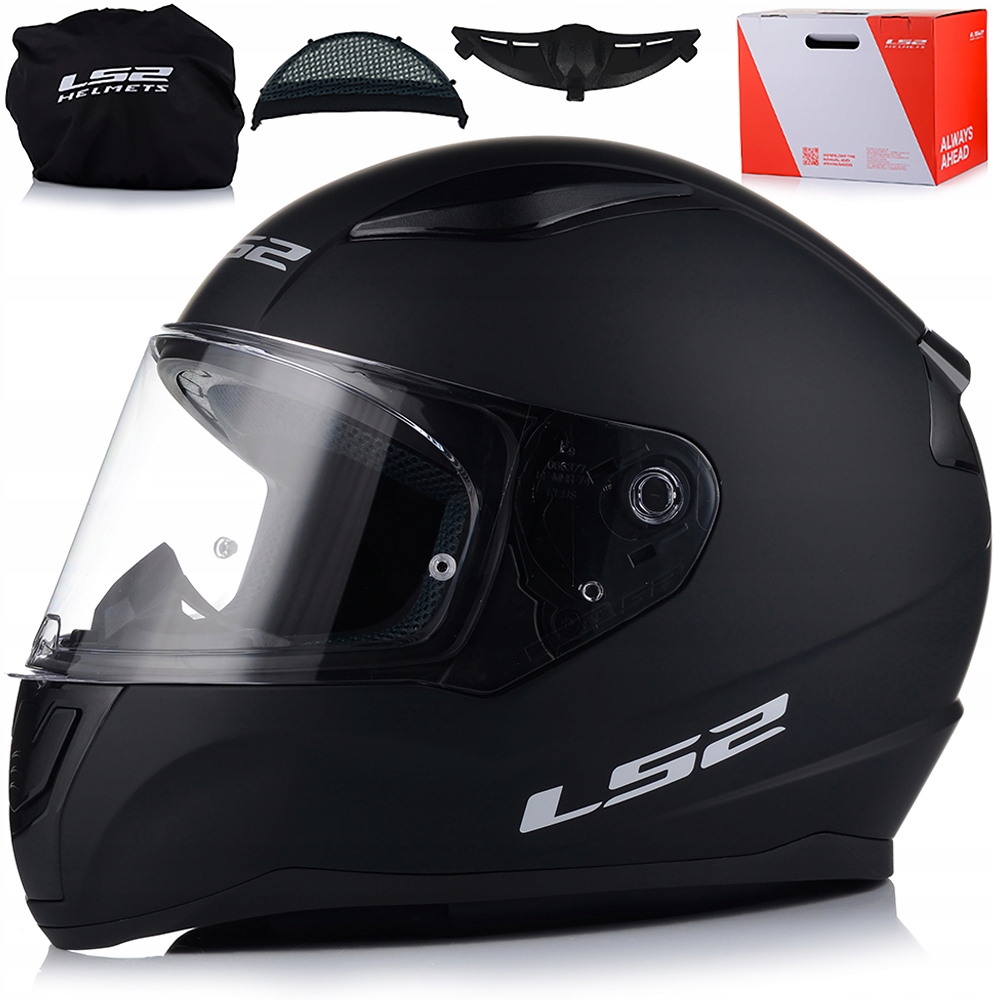 KASK MOTOCYKLOWY | LS2 FF353 BLACK MATT | INTEGRALNY SYSTEM PINLOCK