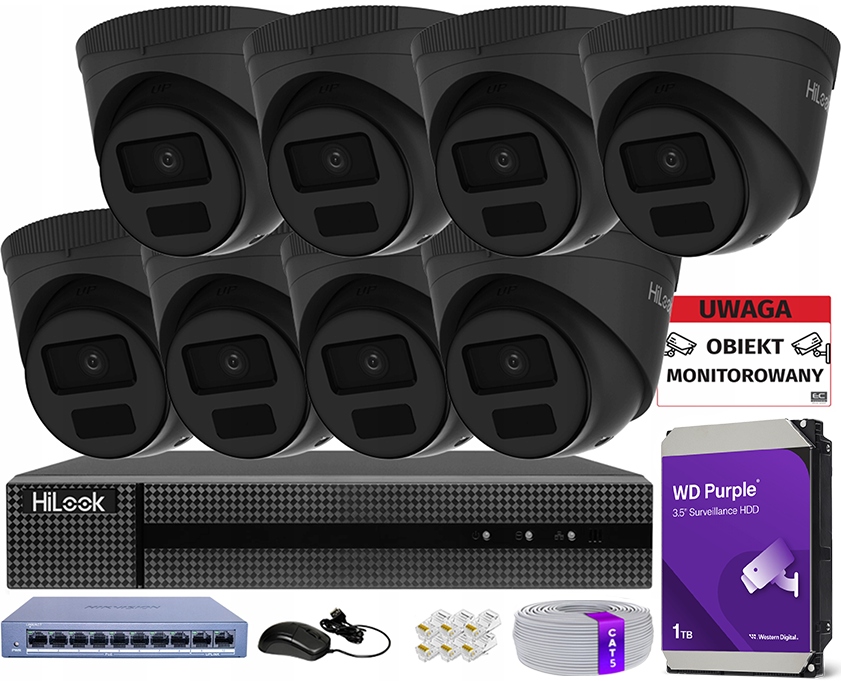 Venkovní monitorování 8 kamer Ip 4MPx HiLook by Hikvision Aplikace Náhled