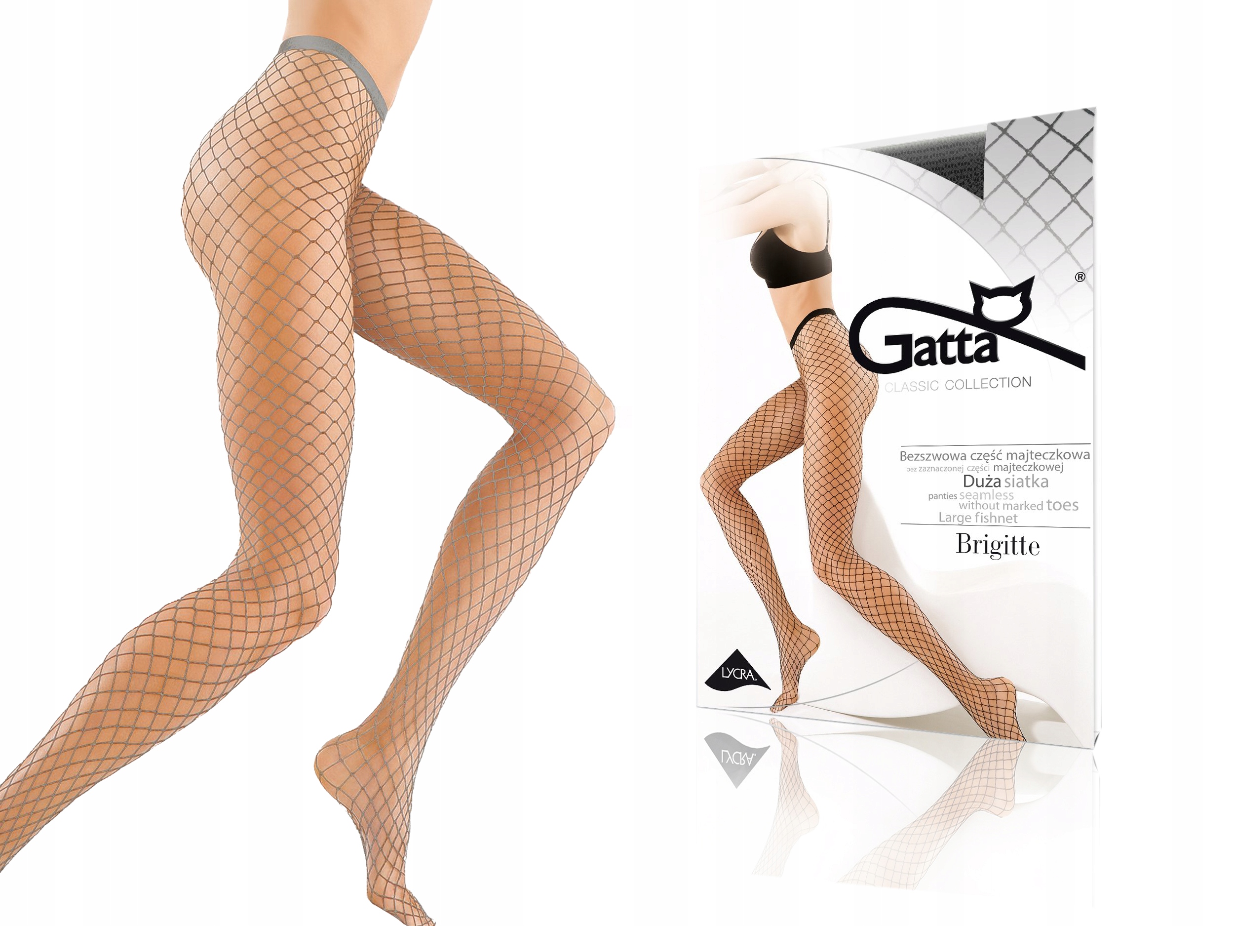 

Gatta rajstopy Brigitte 05, duże oczka, grafit 3/4