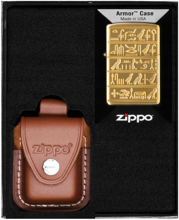 Sada Zippo Zapalovač Hieroglyphs Design Dárkový No4