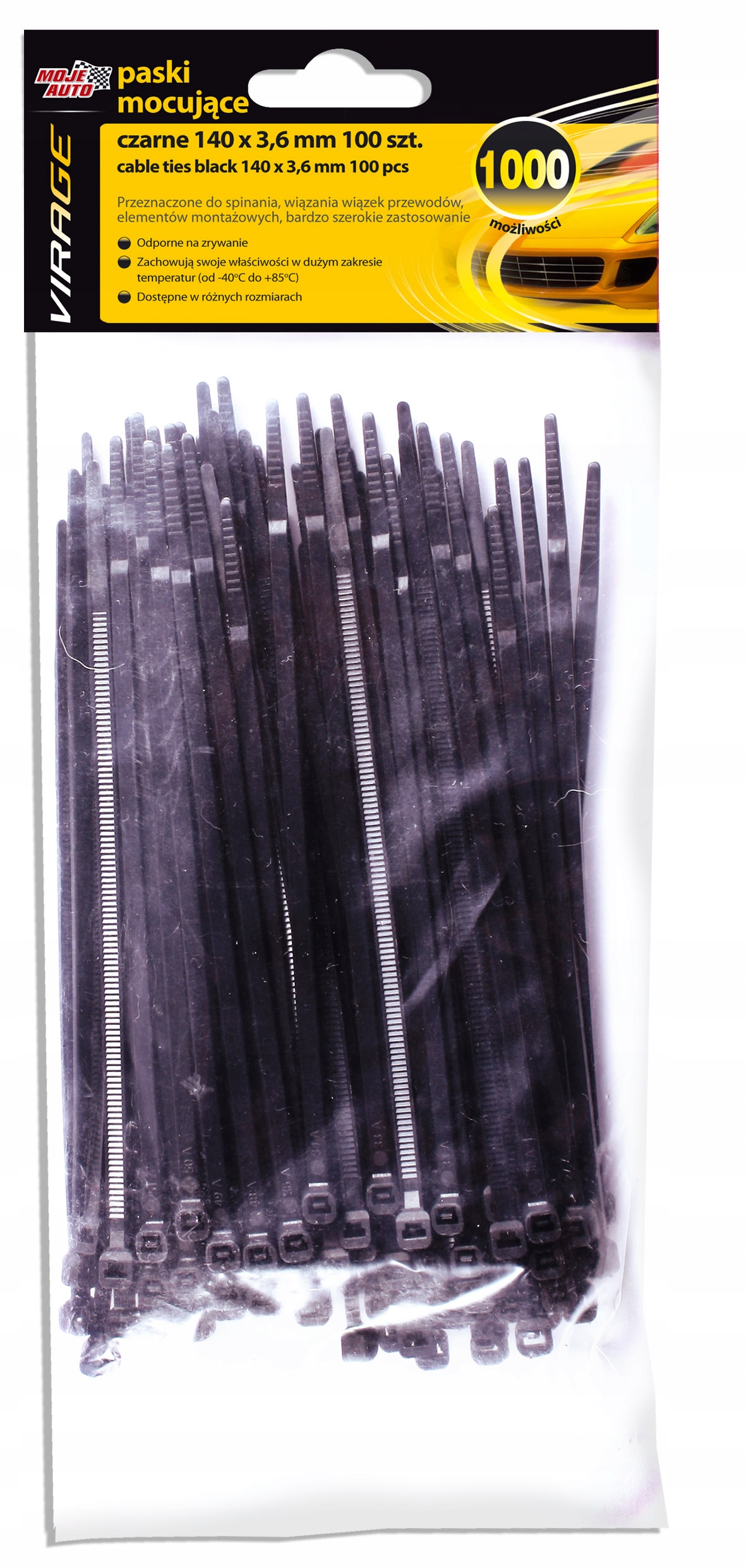 

Opaski Taśmowe Trytytki 100 Szt 140x3,6mm 96-007