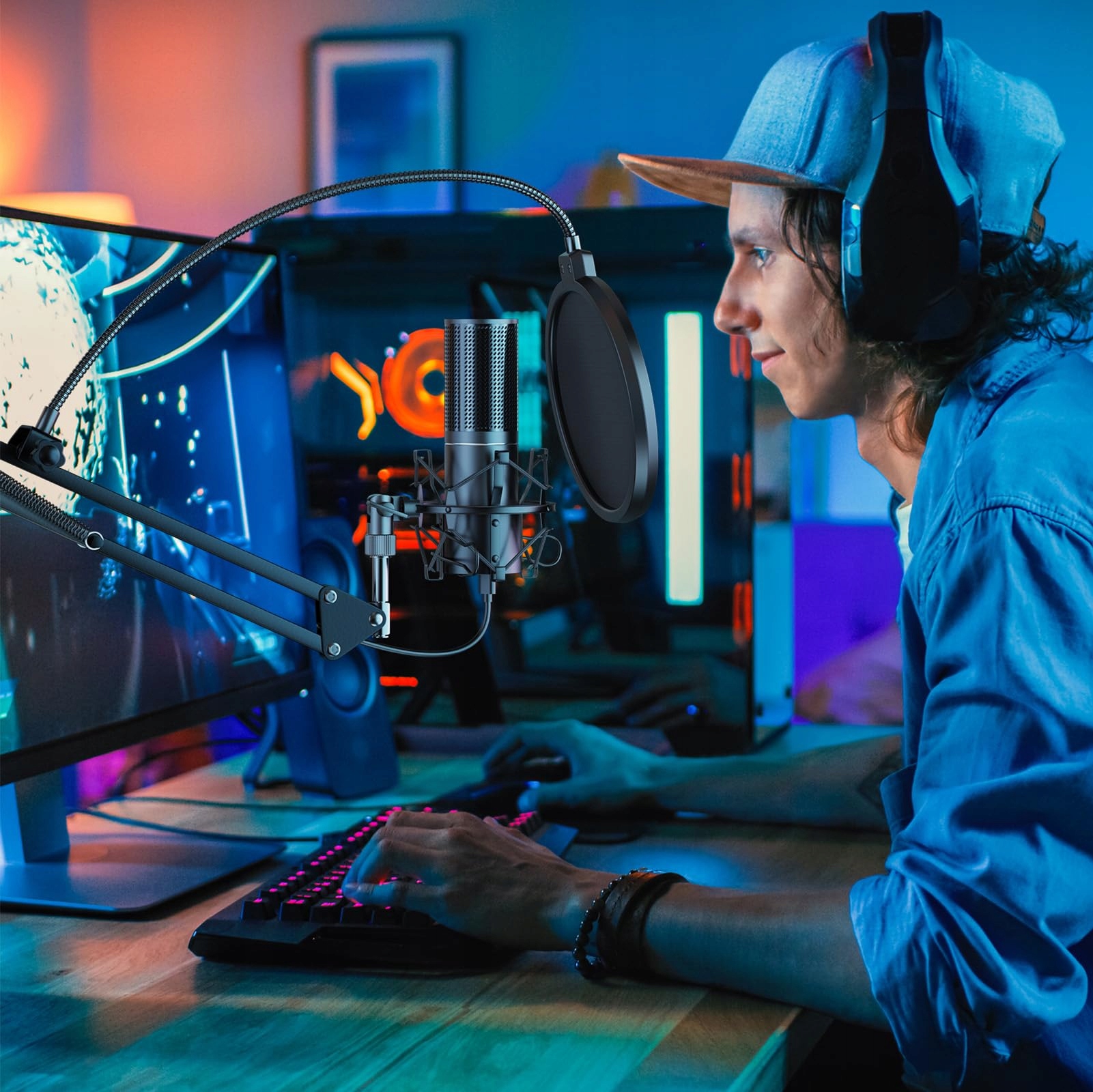 TONOR Mikrofon Gaming USB PC Podcast Kondensator Zestaw do Streamingu — miniatura 7