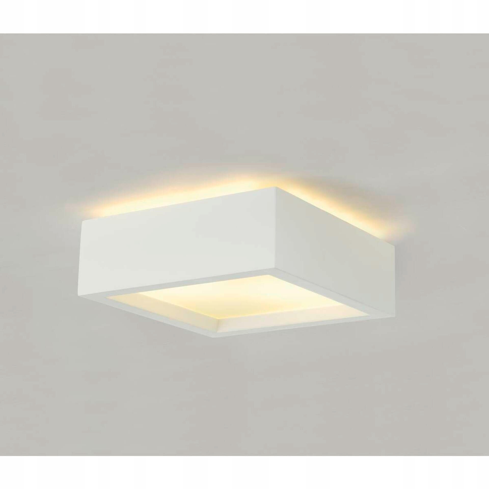 Slv Big White Plastra 104, stropné svietidlo, Tc-dse, hranaté, biela sadra, m