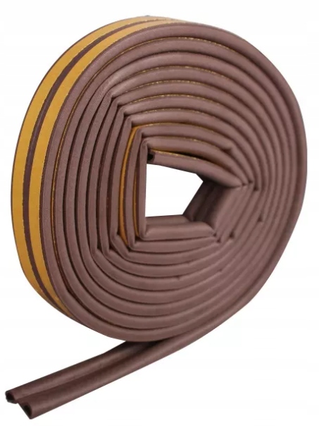 Uszczelka samoprzylepna typ P 9x5,5mm brązowa 6m