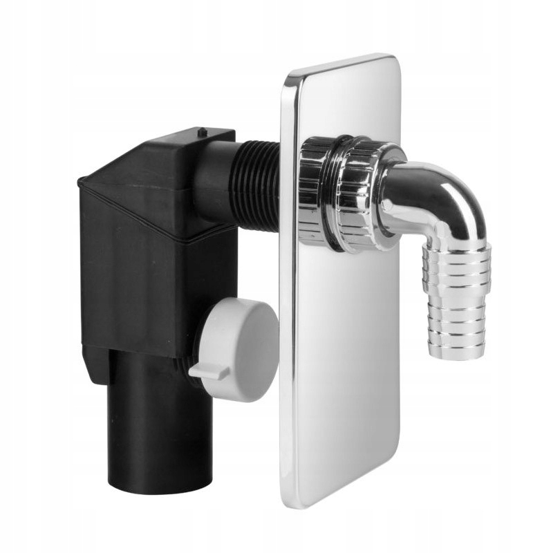 SYFON ODPŁYW DO PRALKI CHROM PODTYNKOWY