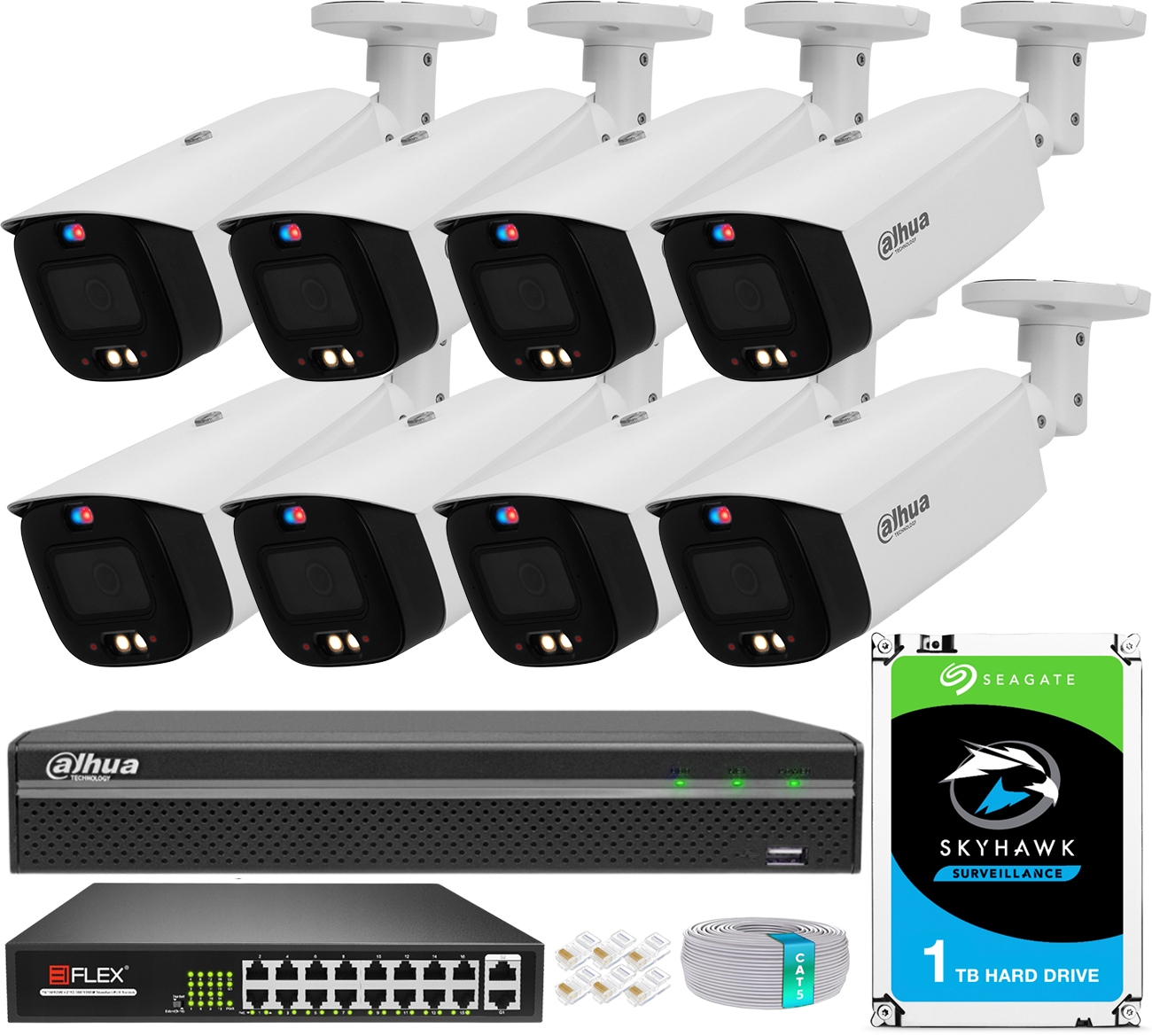 8Mpx monitorovacia sada TiOC 10 Ip kamera Dahua Smart Dual Light Deň/Noc