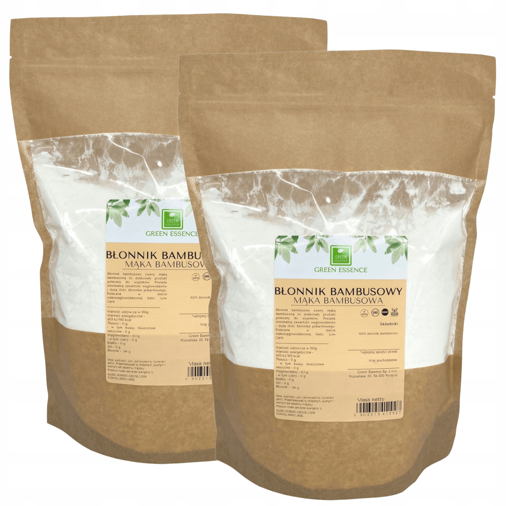 Levně Keto Bambusová mouka 1 kg Vláknina Bambusová na chléb a pečivo Set 2 x 500 g