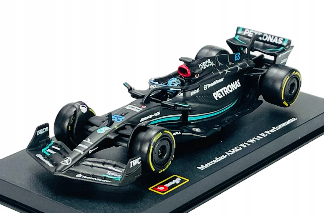 Bburago Mercedes-amg F1 W14 E #63 Russell 1:43 38081 Vitrína Formule 1