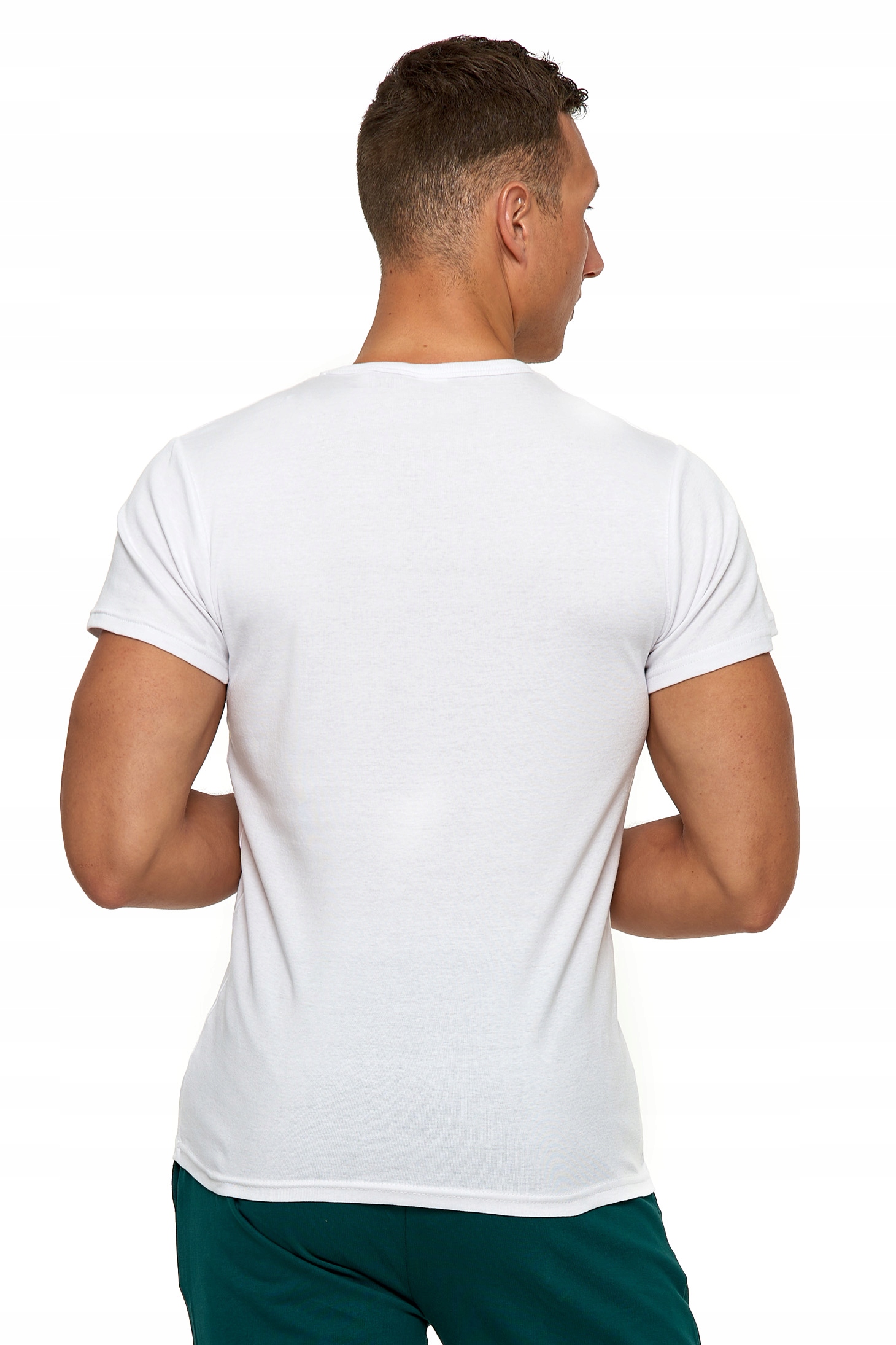 BIAŁA PODKOSZULKA BAWEŁNIANA MĘSKA KRÓTKI RĘKAW PODKOSZULKI MORAJ R.M 2-PAK Rozmiar M