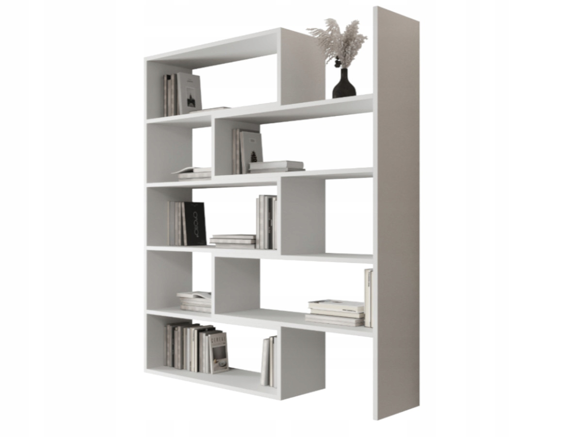 Rozkládací regál Bílý 01 na knihy s policemi LK1 Zig Zag 72-125 CM O-sofa