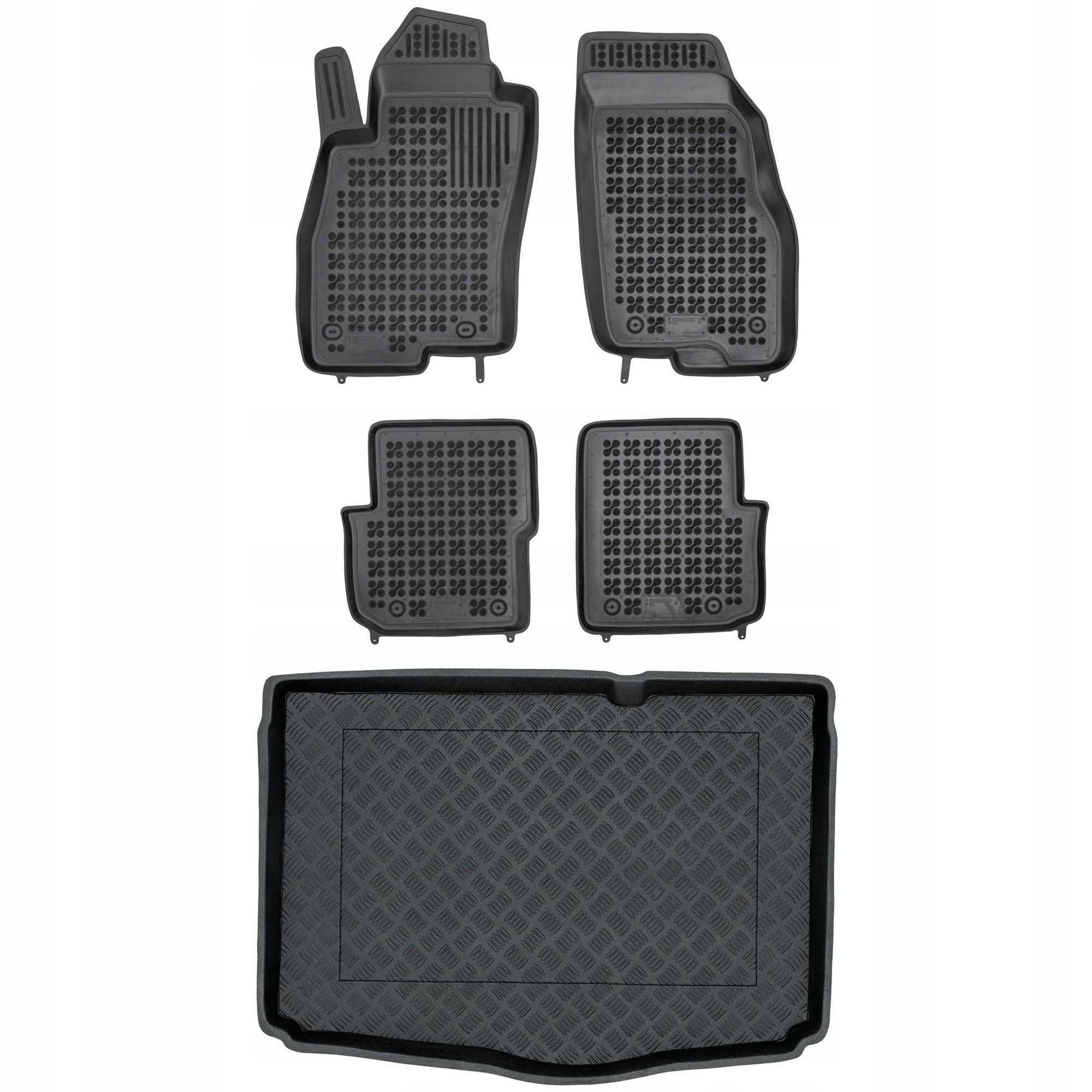 Sada černých koberců plastová podložka Fiat Punto Evo 2009-2012