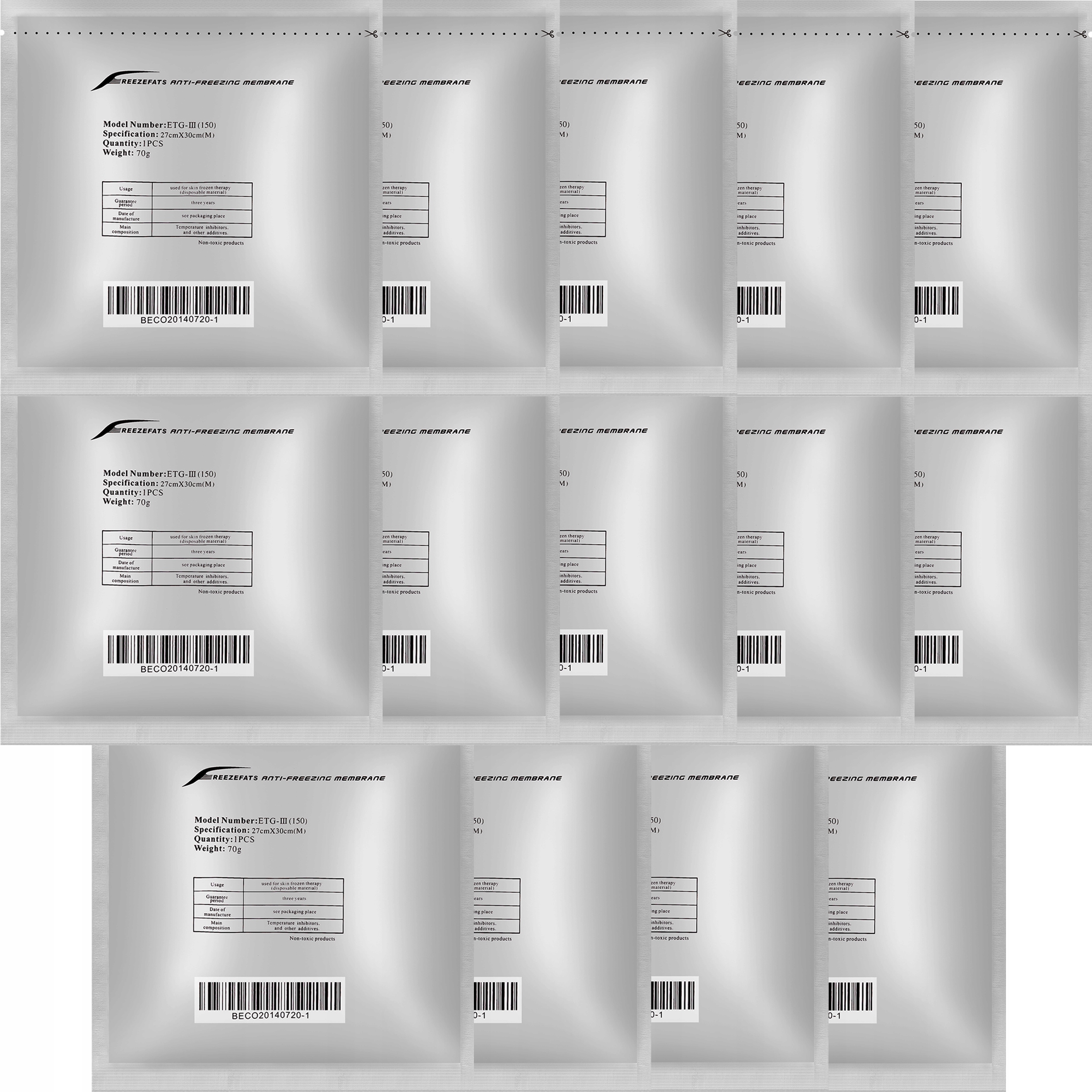 14x MEMBRANA PRZECIWZAMROŻENIOWA KRIOLIPOLIZA -20s