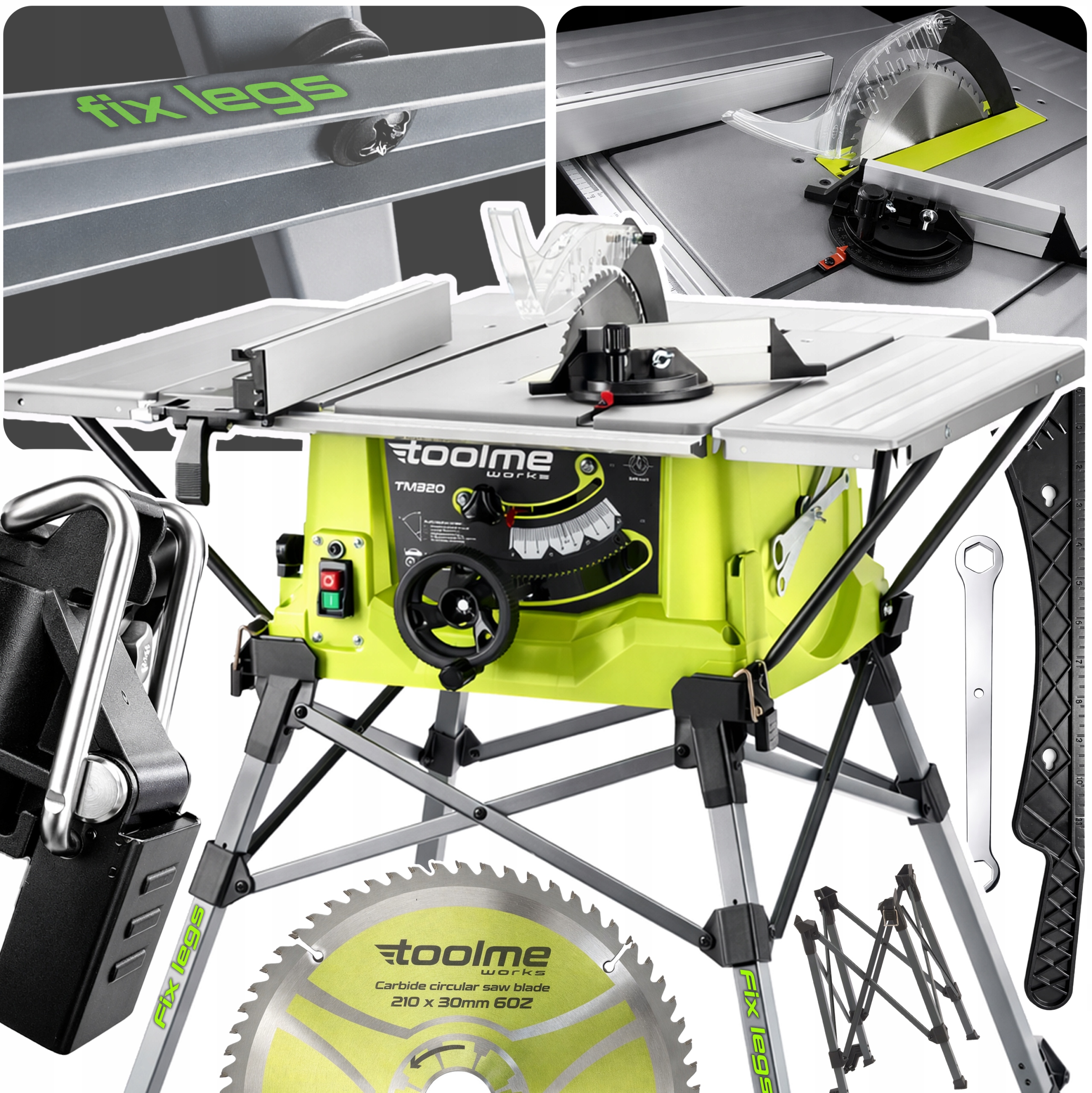 Piła Stołowa 2200W krajzega przecinarka 4 Blaty Soft Start cyrkulatka TM320