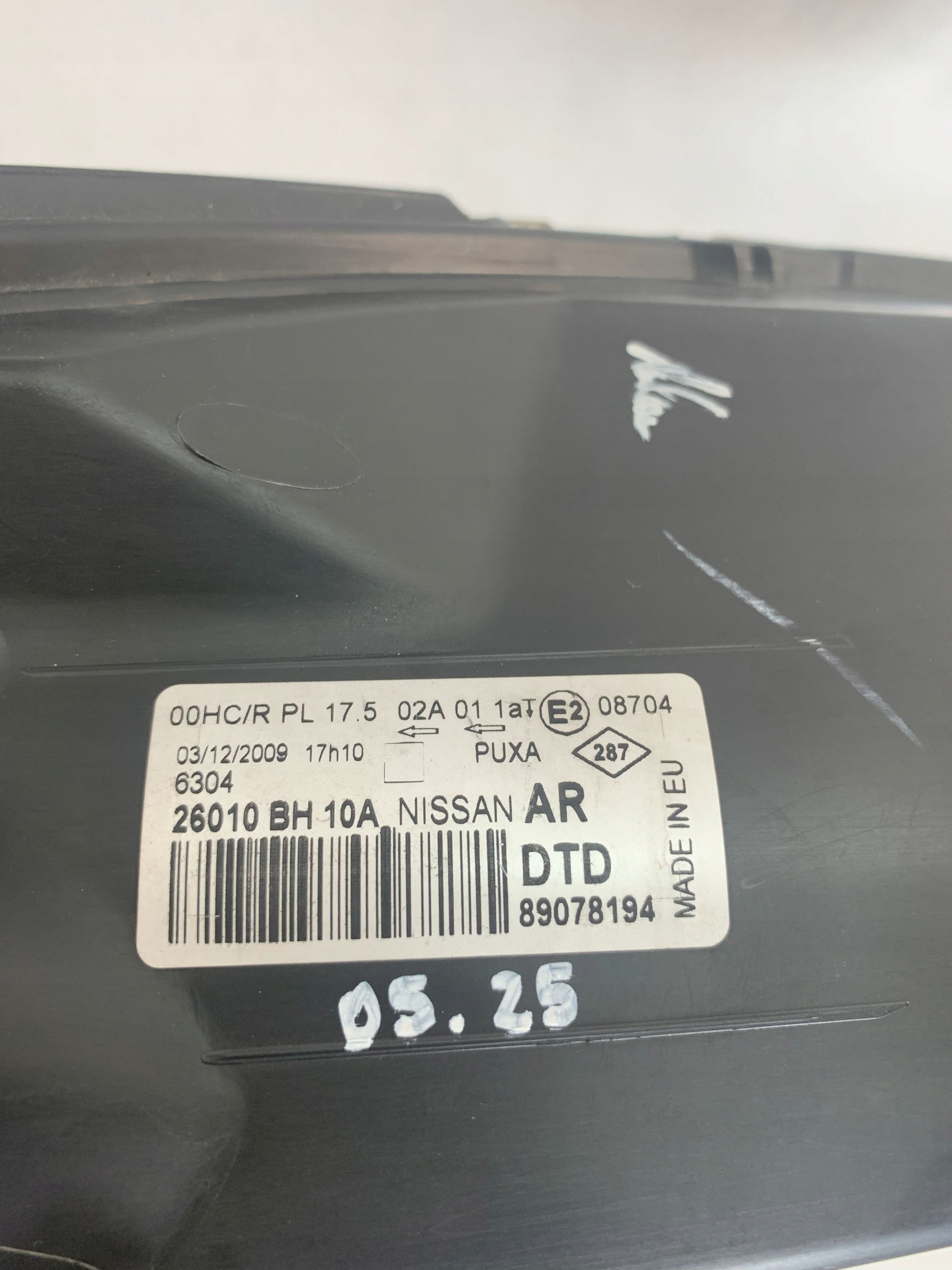 light front reflektor right Nissan Note 1 and E11 FL 08-13r 89078194 05.25