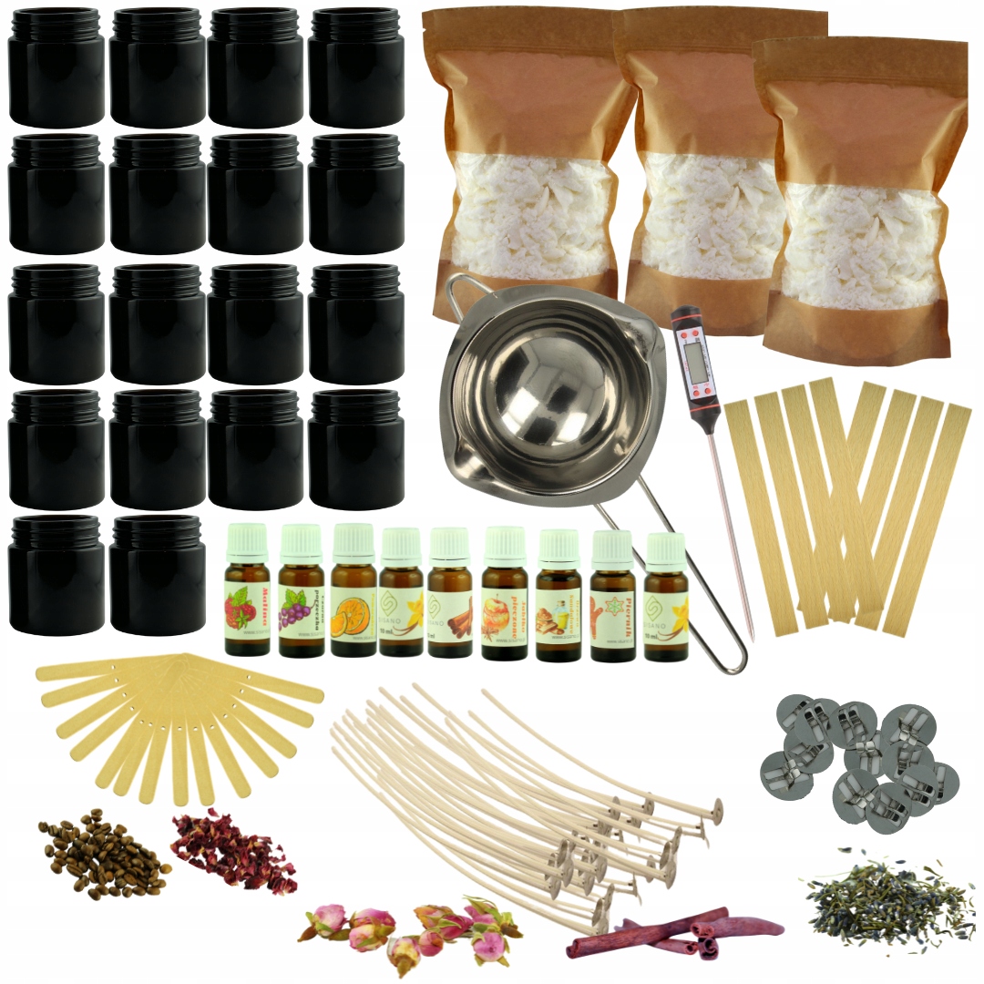 Sada na výrobu 18 sójových svíček, ruční výroba